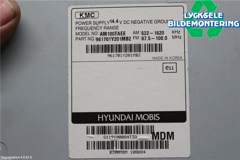 Kia PICANTO 12-17 Cd Radio - Multimediapanel
