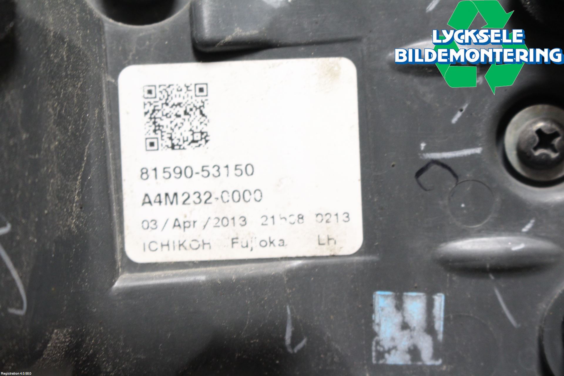 Lexus IS 250/350 14-20 Bakljus Lucka Vä