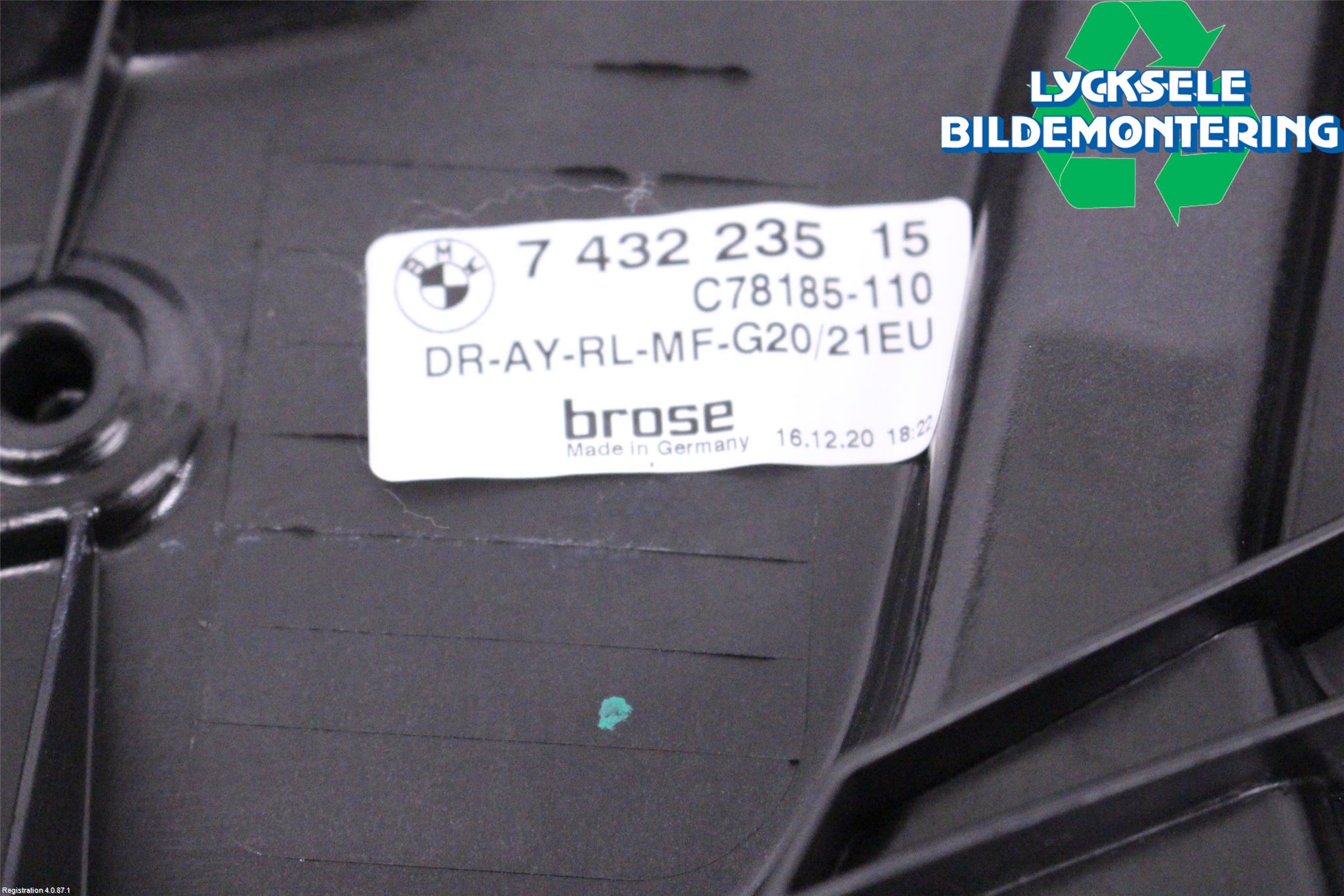 BMW 3 G20/G21/G80/G81 19- Fönsterhissmekanism