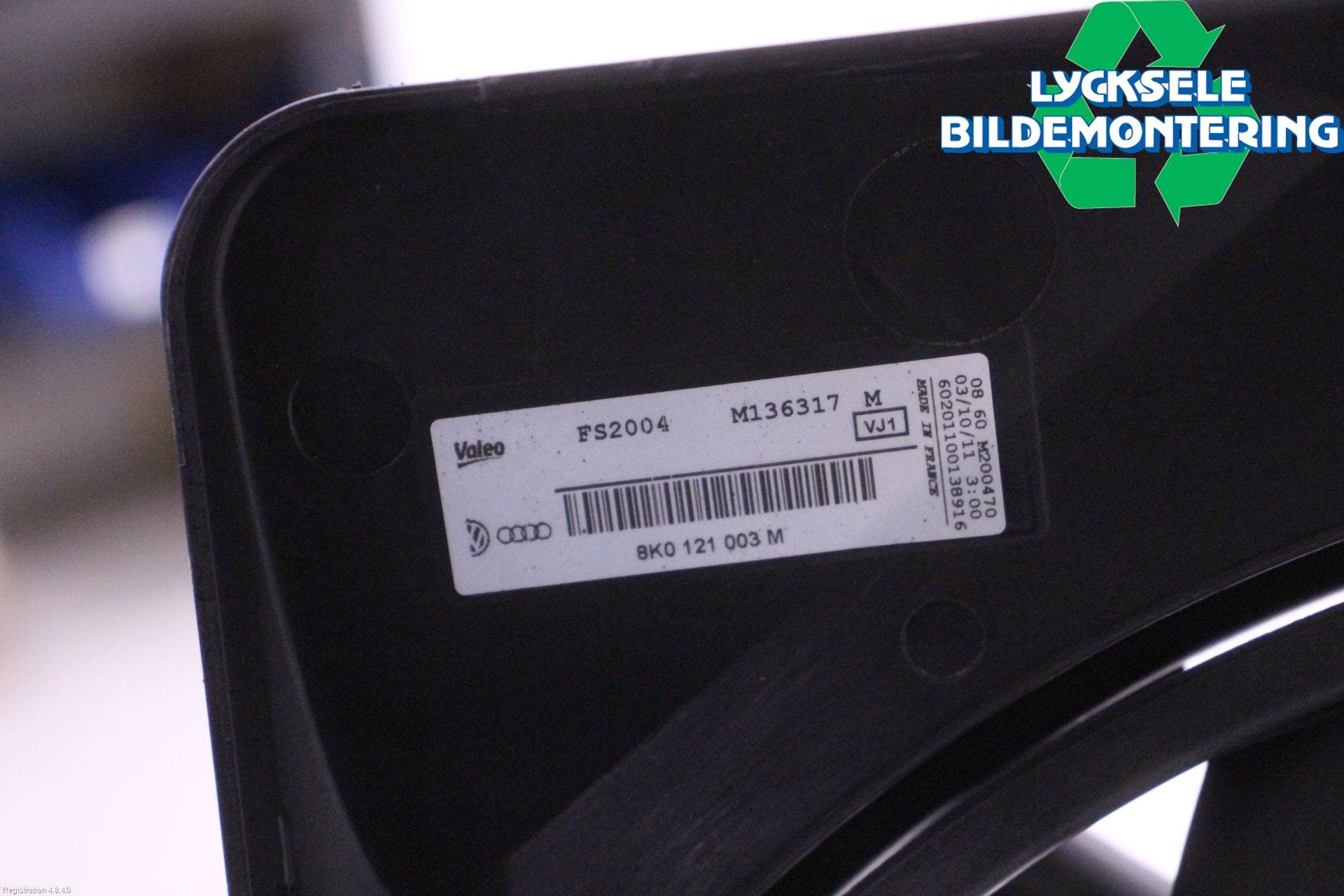 Audi A4/S4 08-11 Kylfläkt El