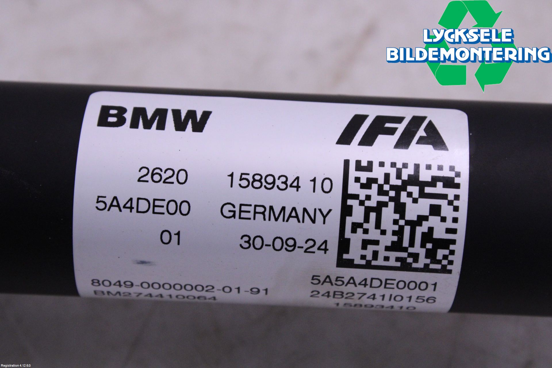 BMW 3 G20/G21/G80/G81 19- Mellanaxel Främre 4Wd