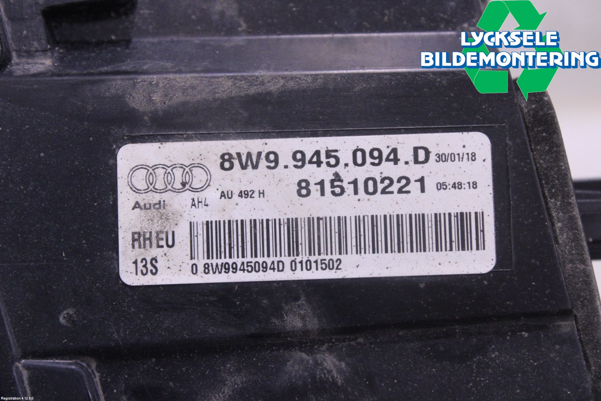 Audi A4/S4 B9 16-19 Bakljus Lucka Hö