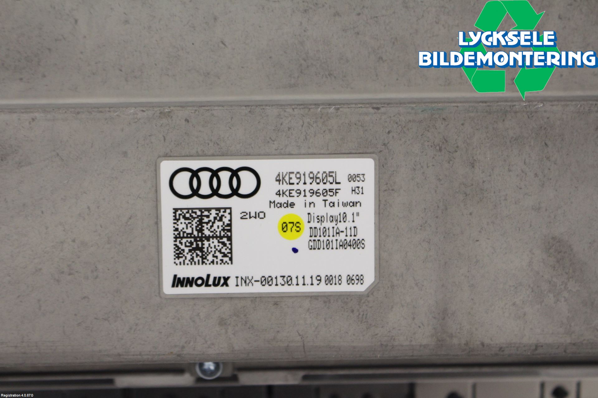 Audi E-TRON, S GE 19- Bildskärm