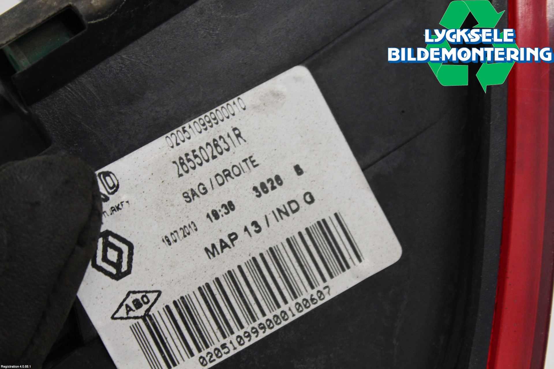 Renault CLIO IV 12-16 Bakljus Höger