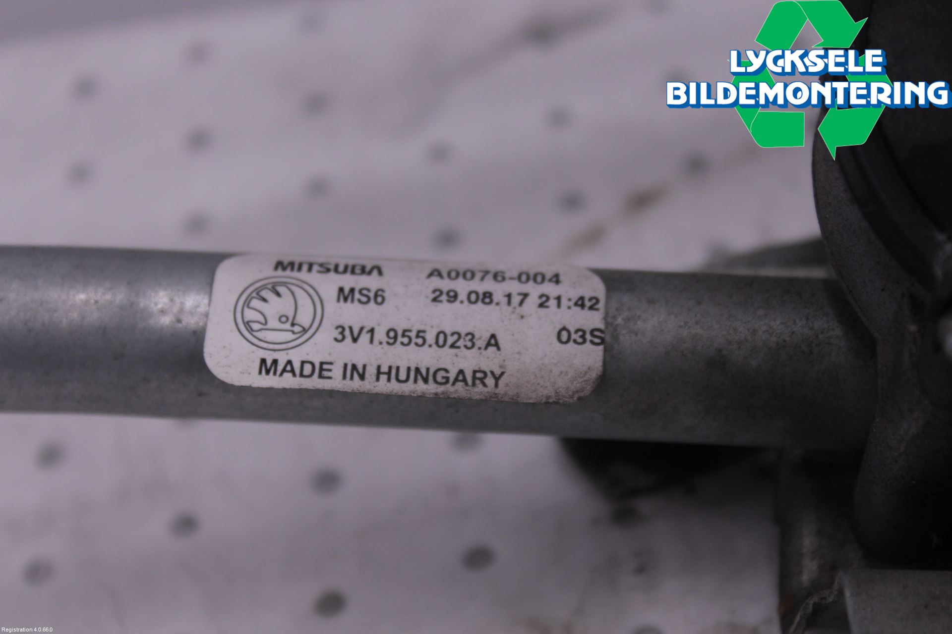 Skoda SUPERB 16-24 Torkarmekanism Vindruta