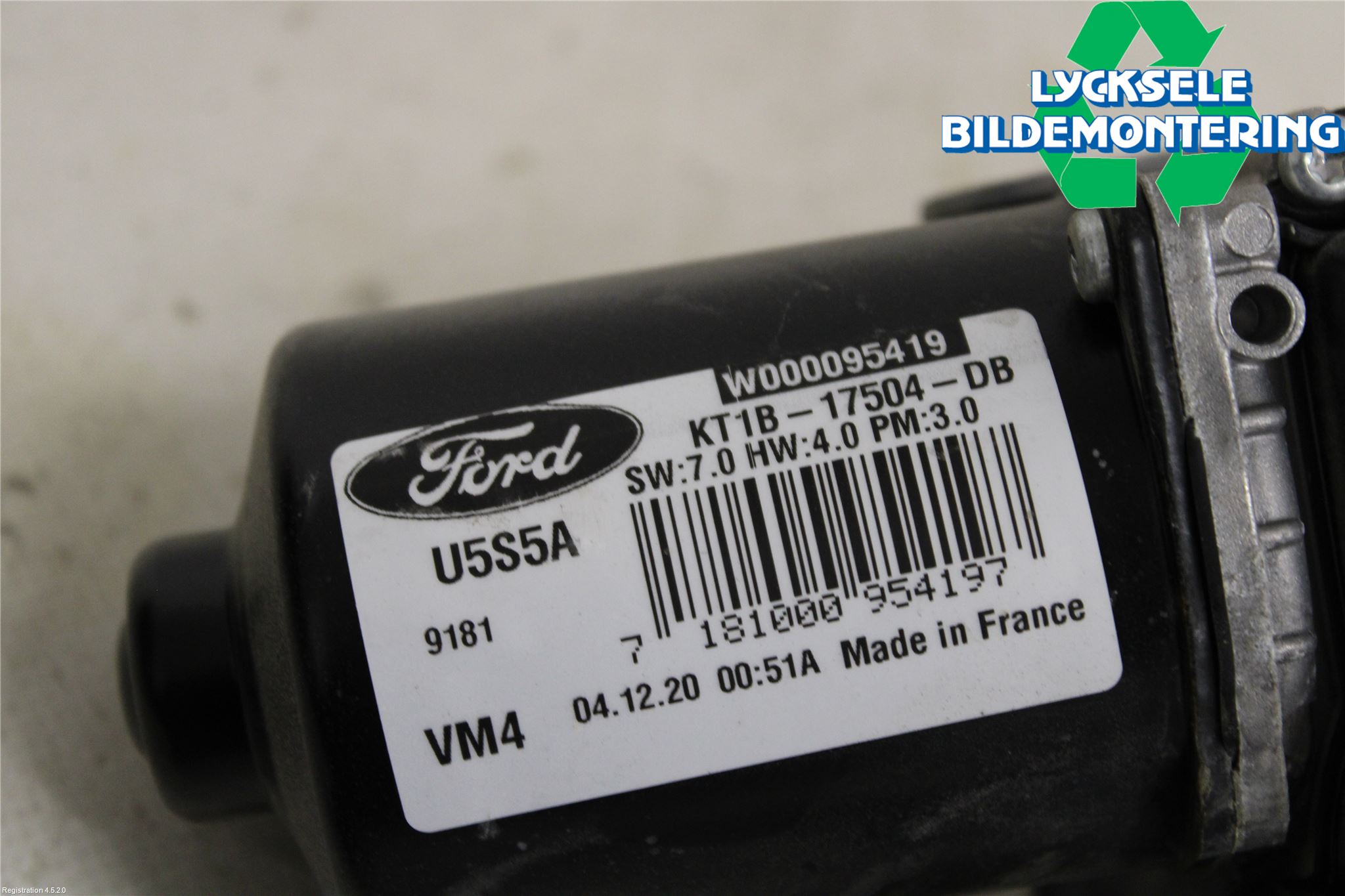 Ford TRANSIT/TOURNEO CONNECT 13-22 Torkarmotor Vindruta
