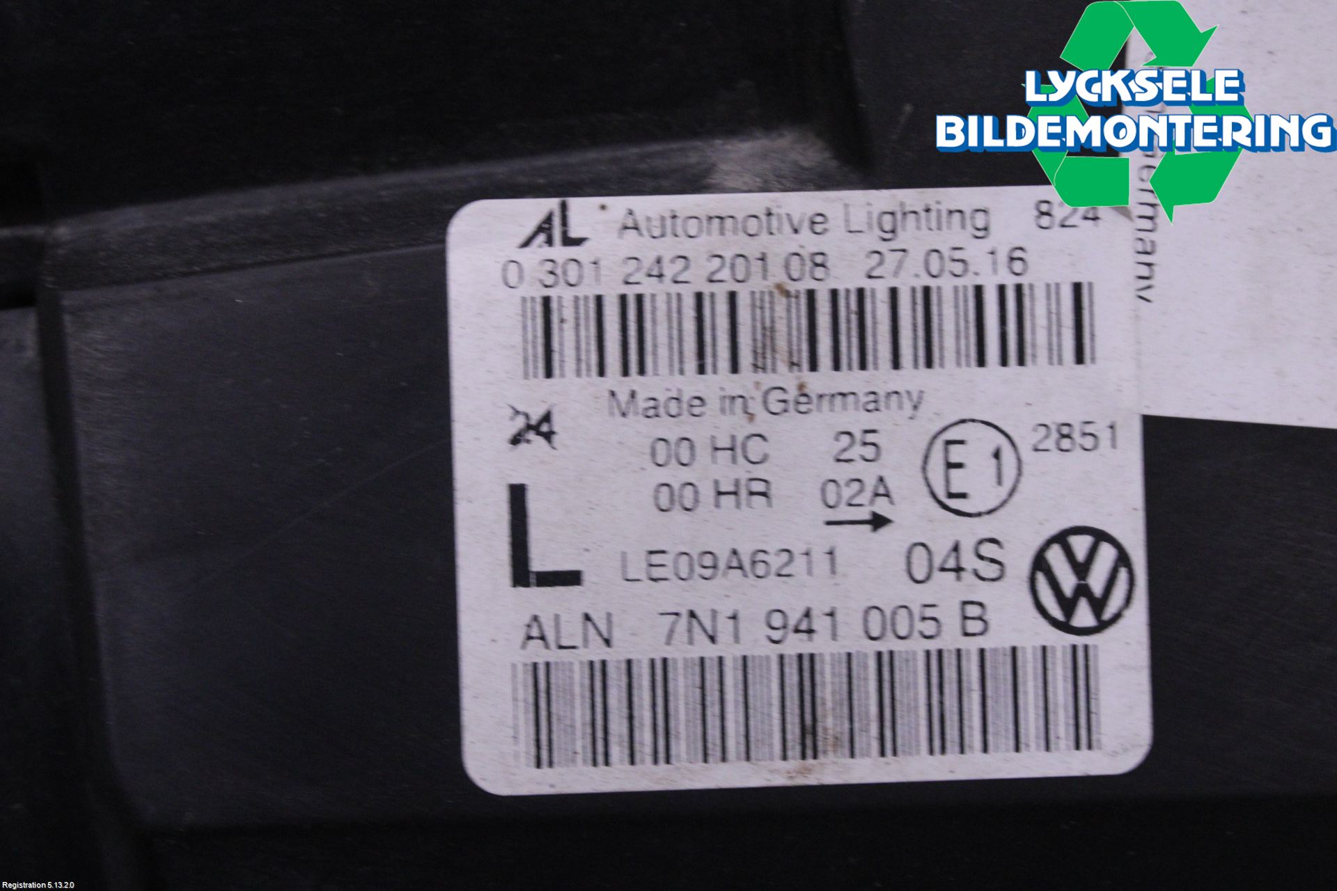 Volkswagen VW SHARAN 11- Strålkastare Vänster