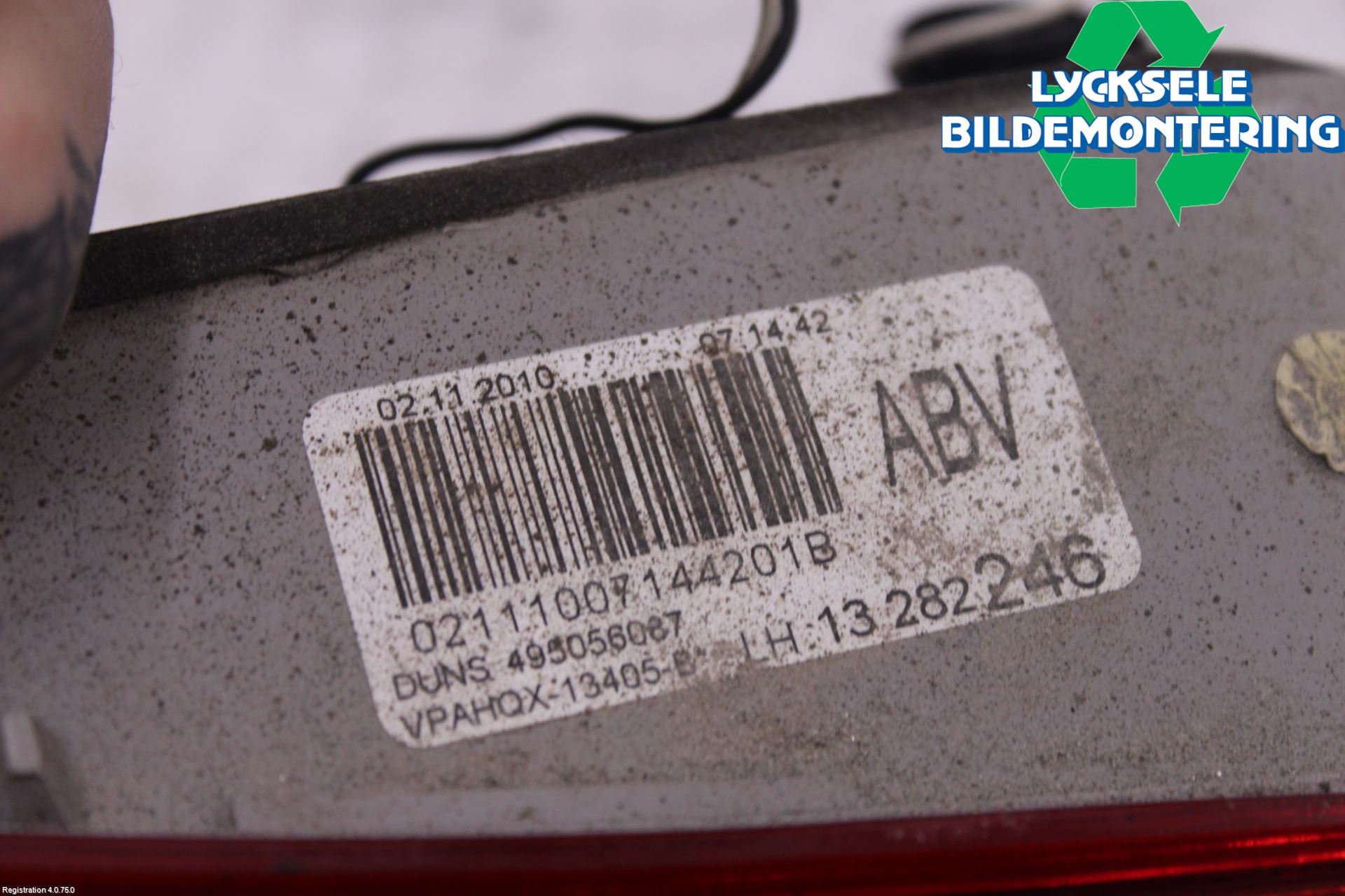 Opel ASTRA J 10-15 Bakljus Lucka Vä