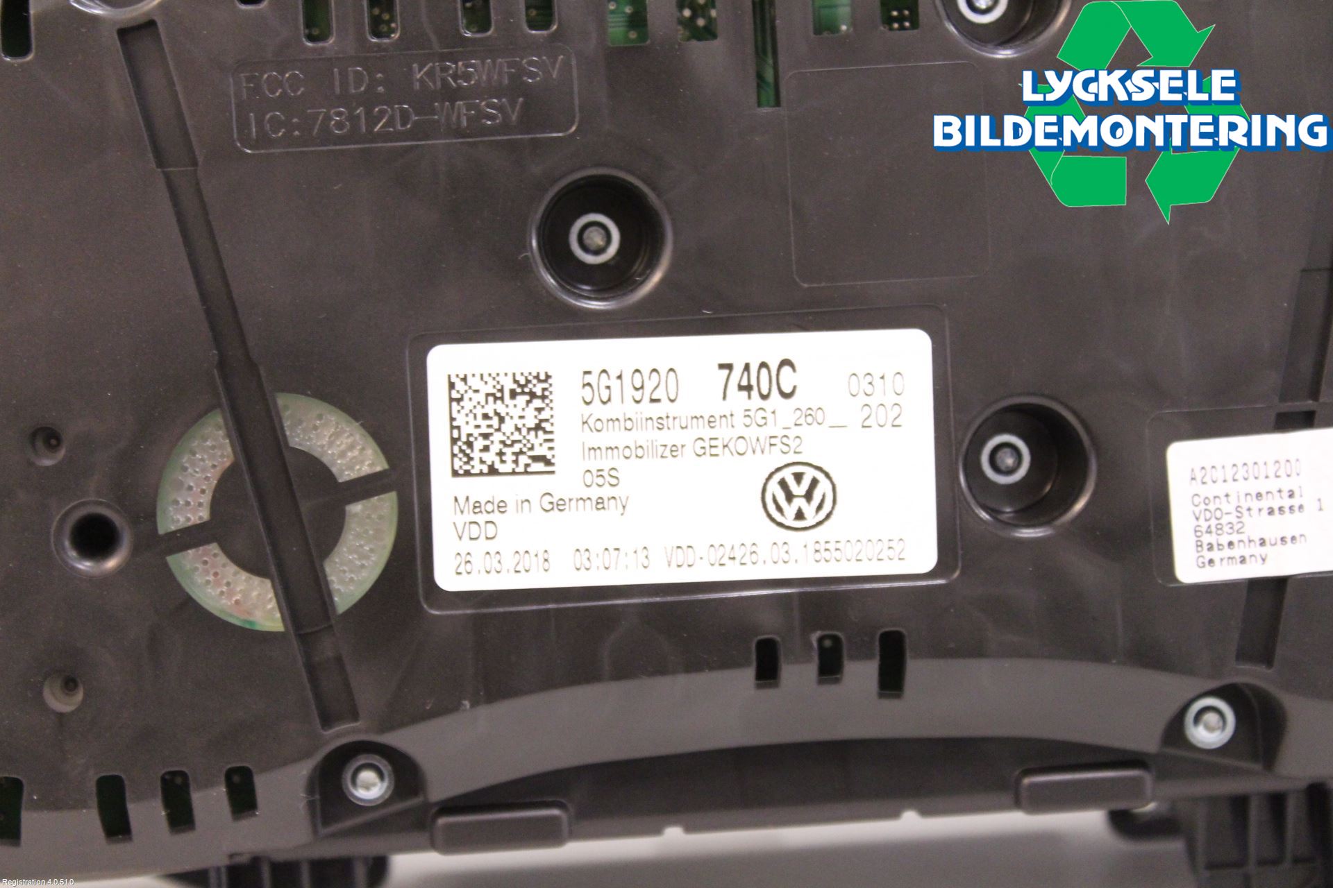 Volkswagen VW GOLF / E-GOLF VII 13-20 Instrument Komb