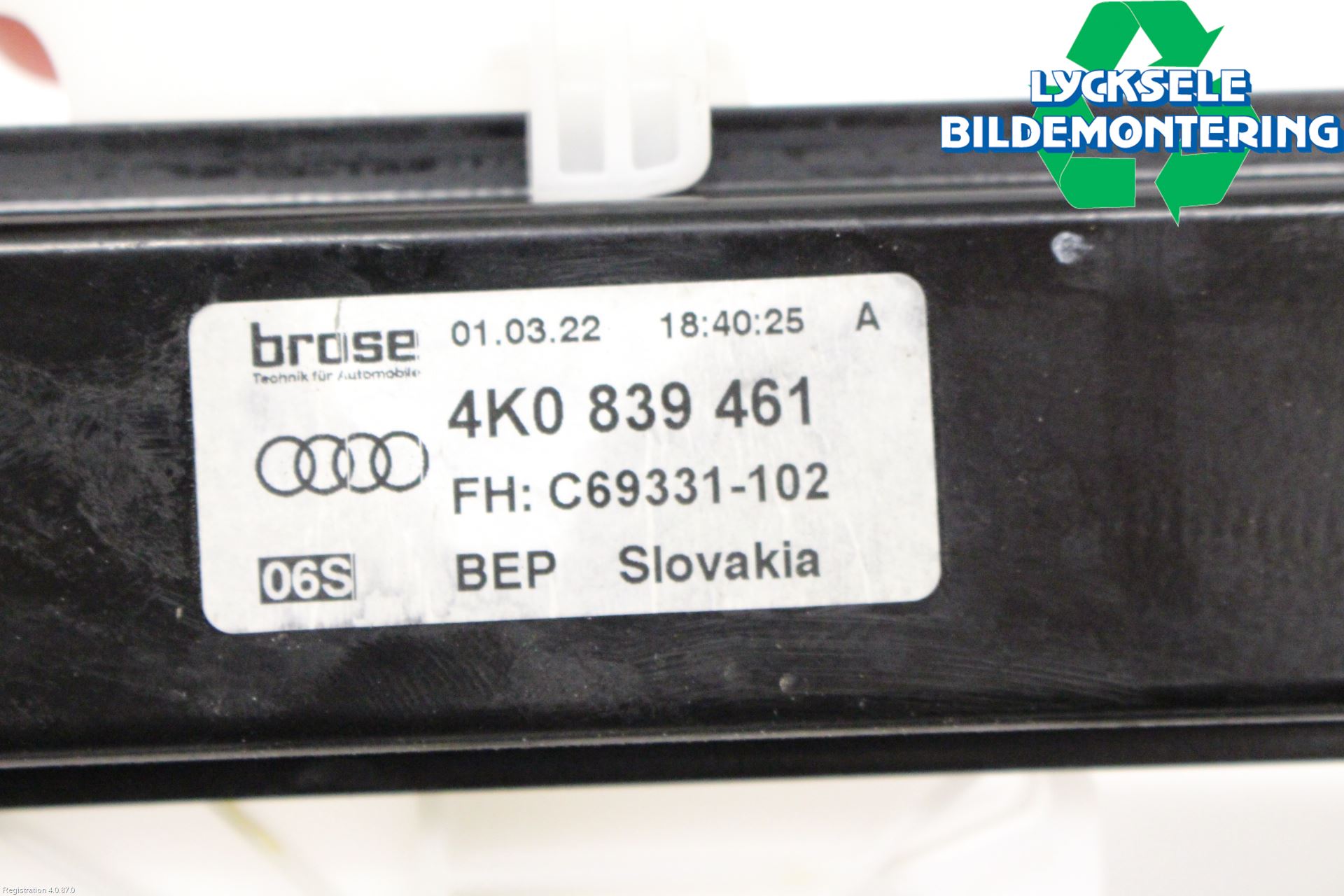 Audi A6 F2/C8 19- Fönsterhissmekanism
