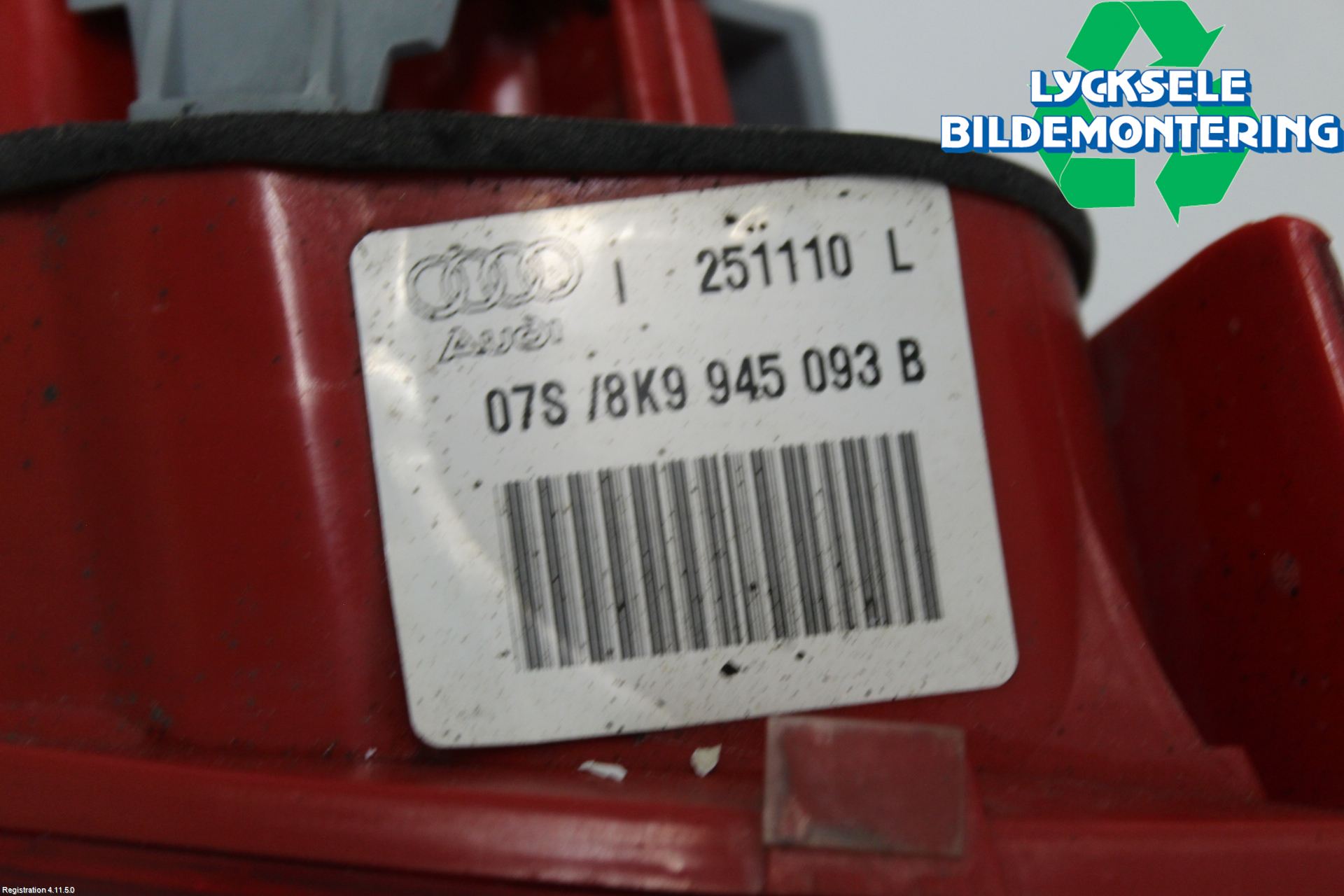 Audi A4/S4 08-11 Bakljus Lucka Vä