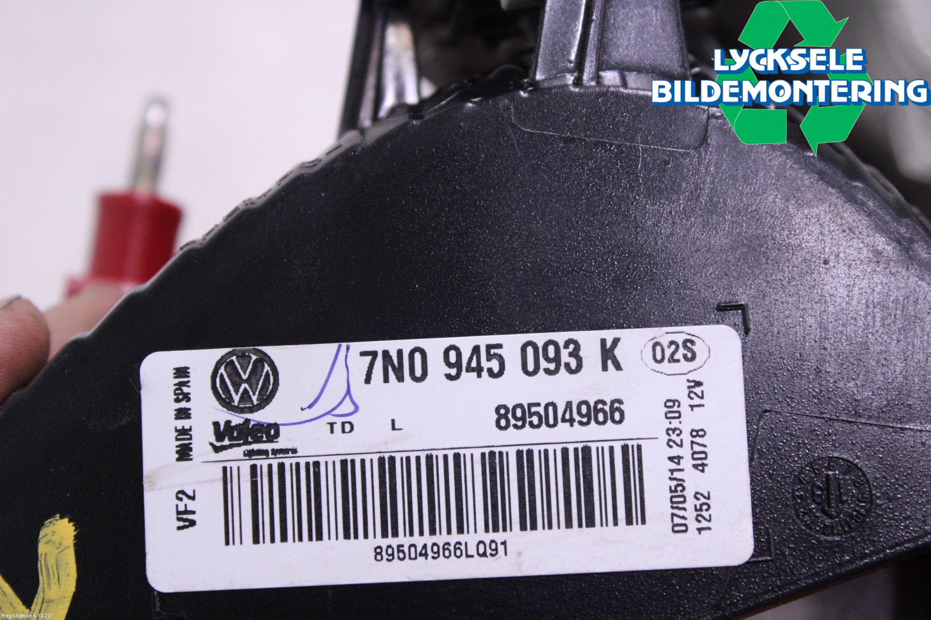 Volkswagen VW SHARAN 11- Bakljus Lucka Vä