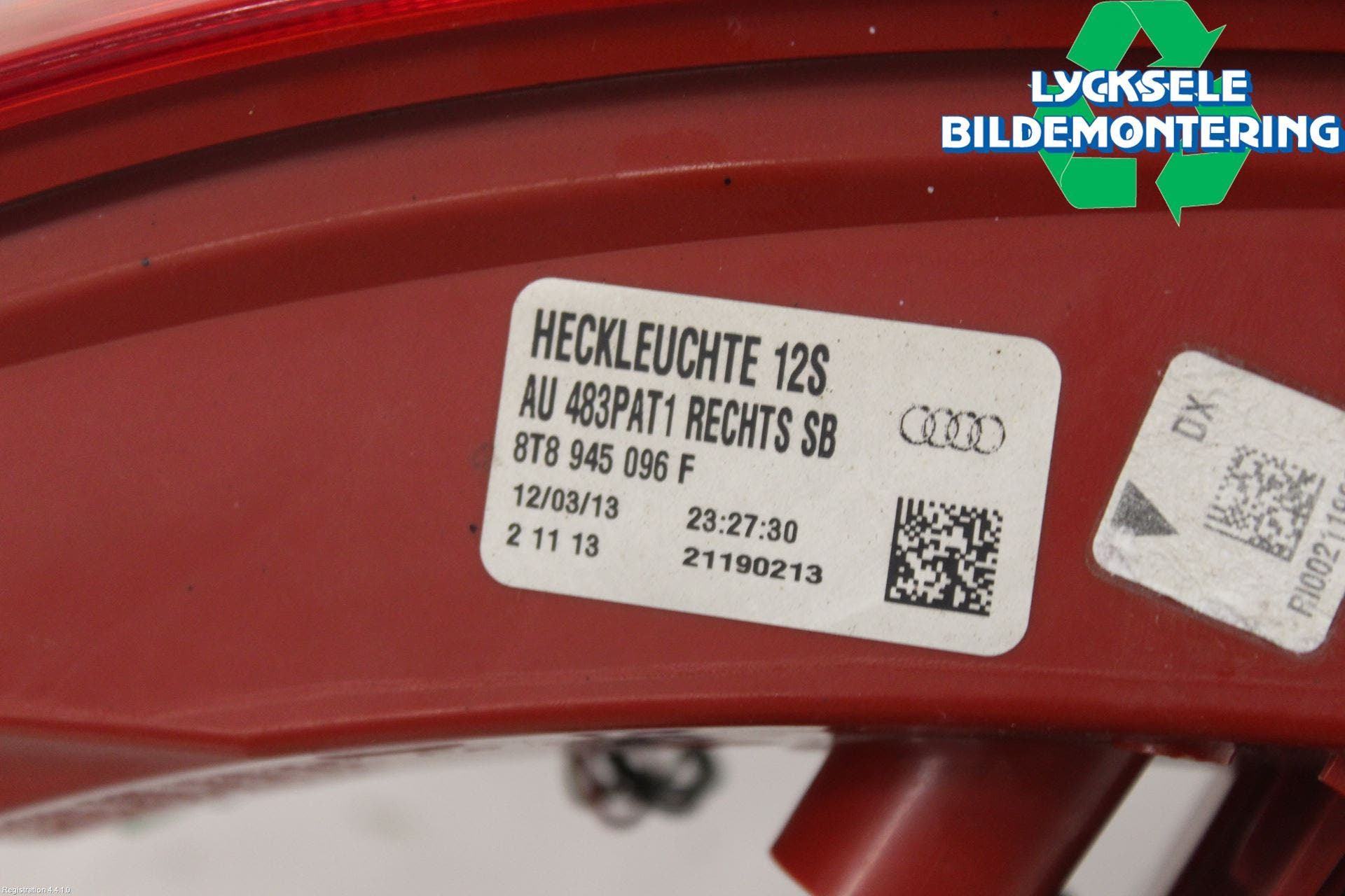 Audi A5 07-16 Bakljus Höger