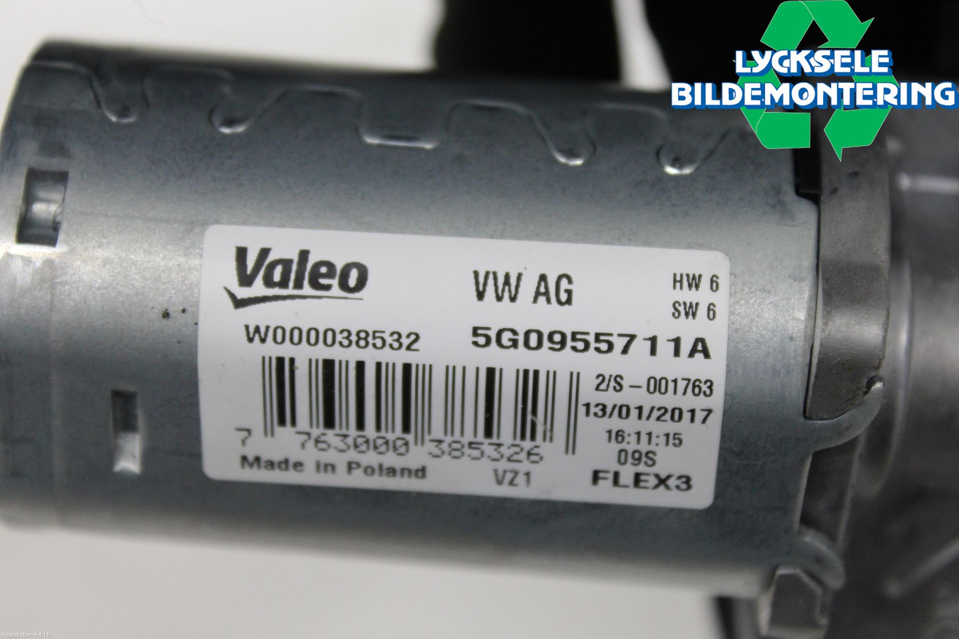Volkswagen VW GOLF / E-GOLF VII 13-20 Torkarmotor Baklucka