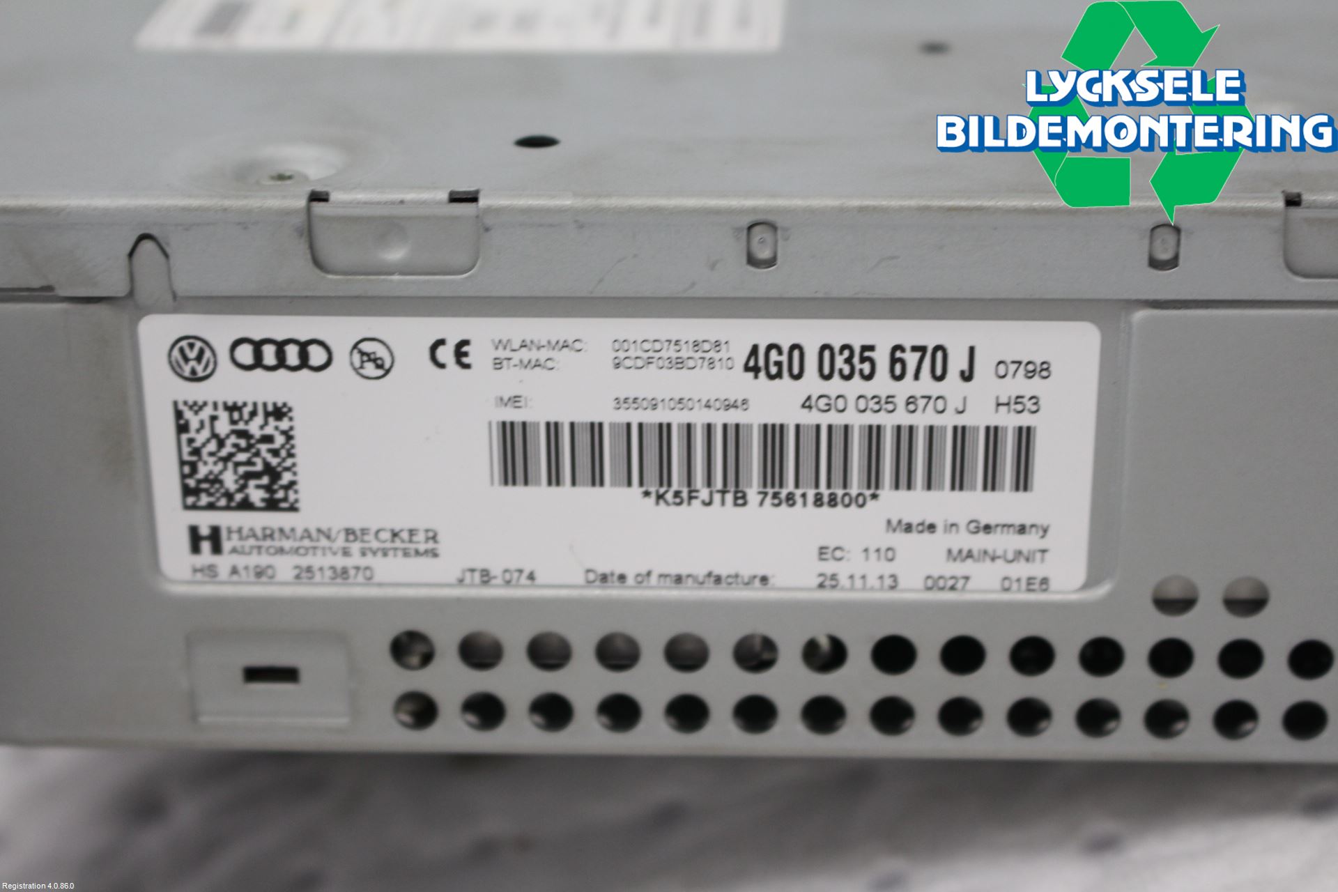Audi A6/S6 4G 11-18 Cd Radio - Multimediapanel