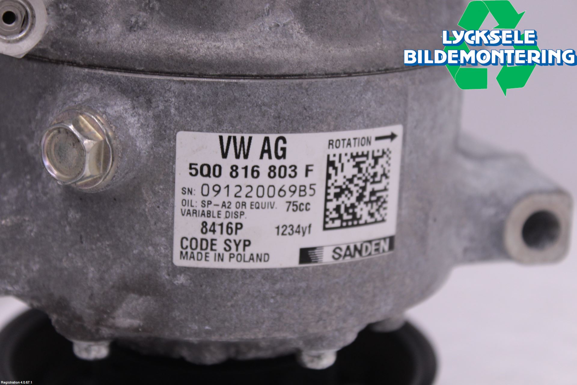 Volkswagen VW GOLF / E-GOLF VII 13-20 Ac Kompressor