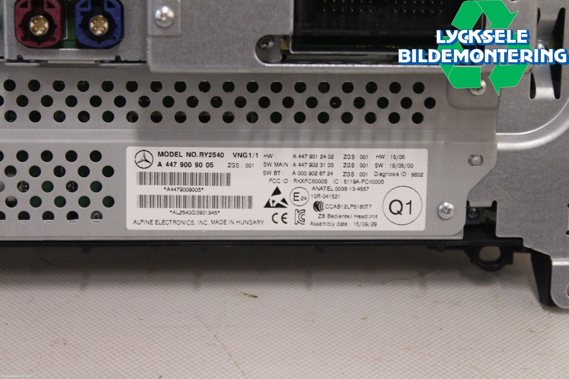 Mercedes-Benz MB VITO/V-KLASS (W640,W447,W448) 14- Cd Radio - Multimediapanel