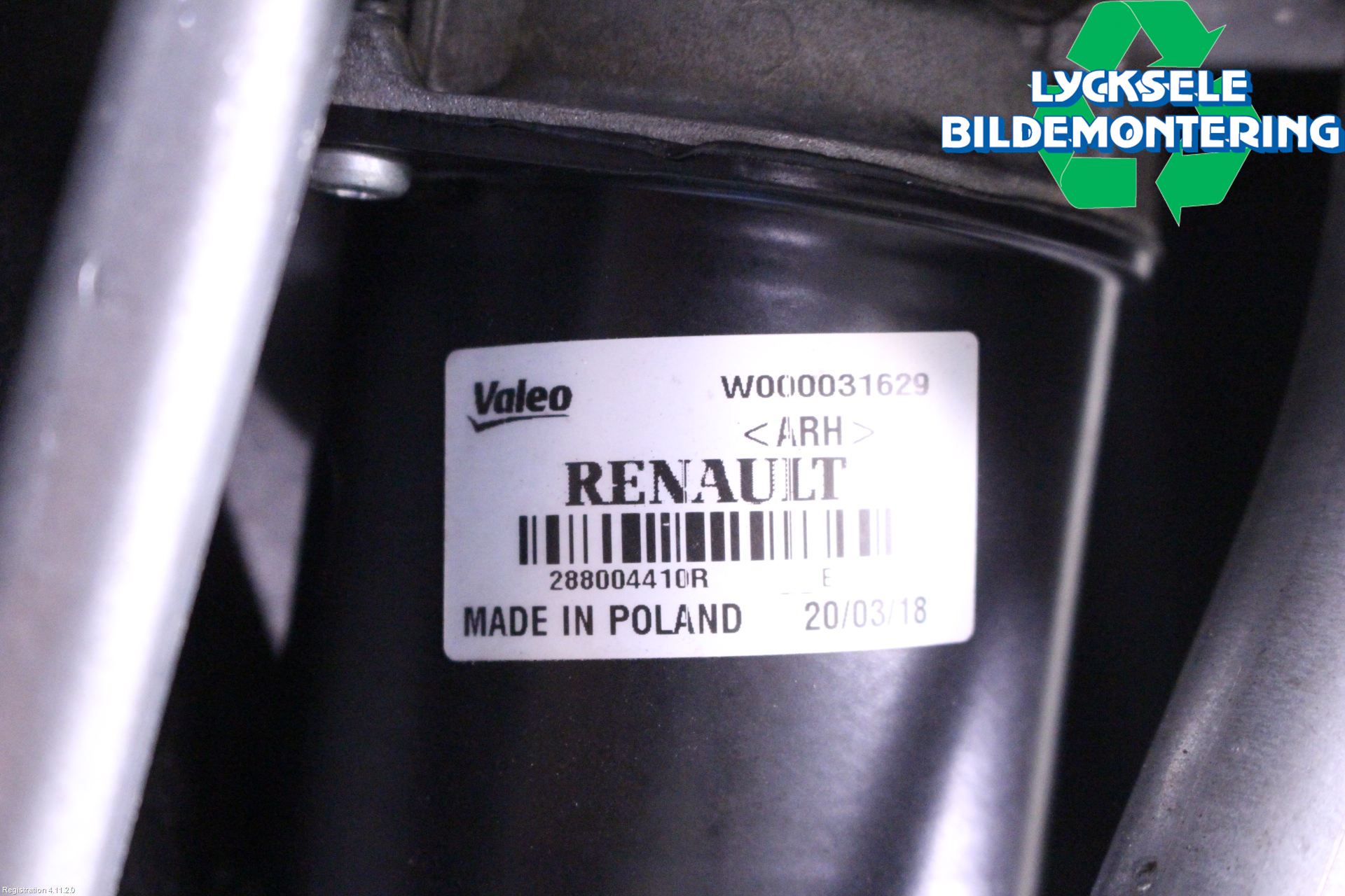 Dacia DUSTER 18-24 Torkarmekanism Vindruta