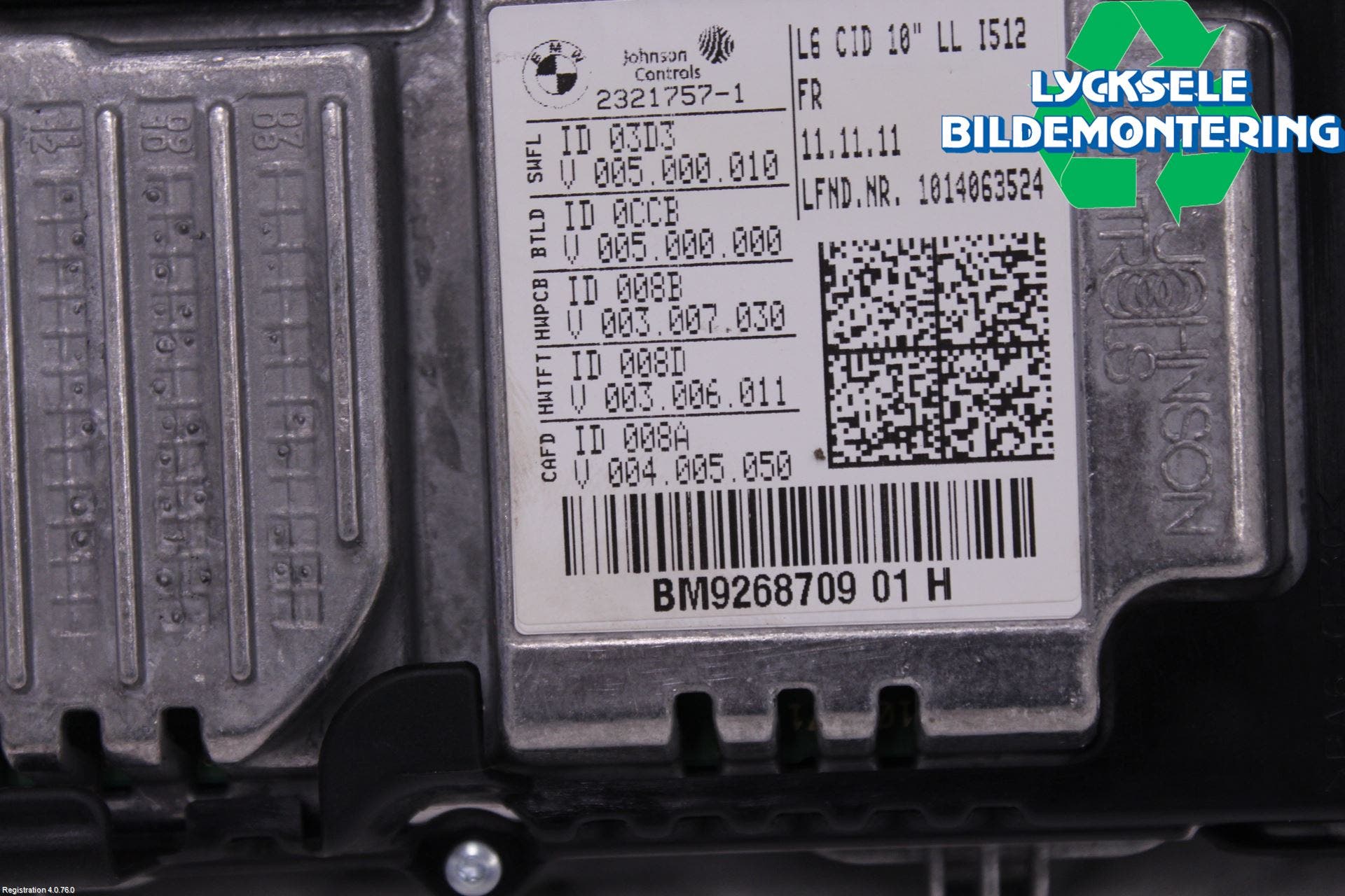 BMW 7 F01/02/03/04 09-15 Bildskärm