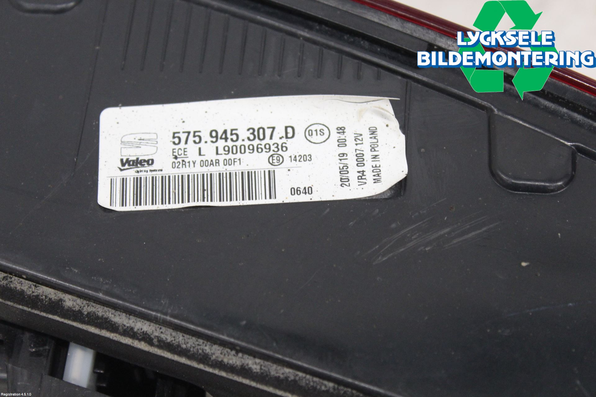 Seat ATECA 16->> Bakljus Lucka Vä