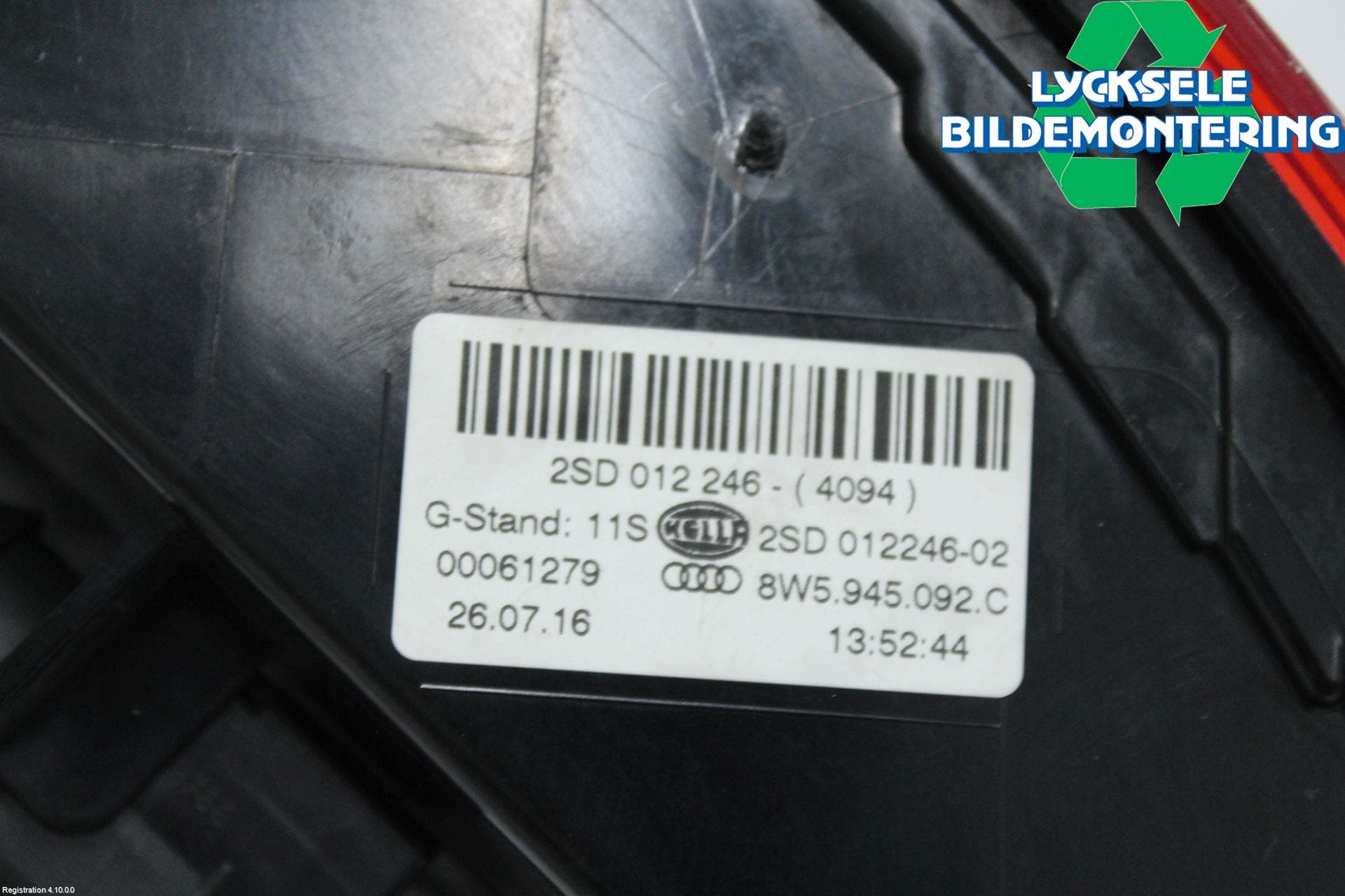 Audi A4/S4 B9 16-19 Bakljus Höger