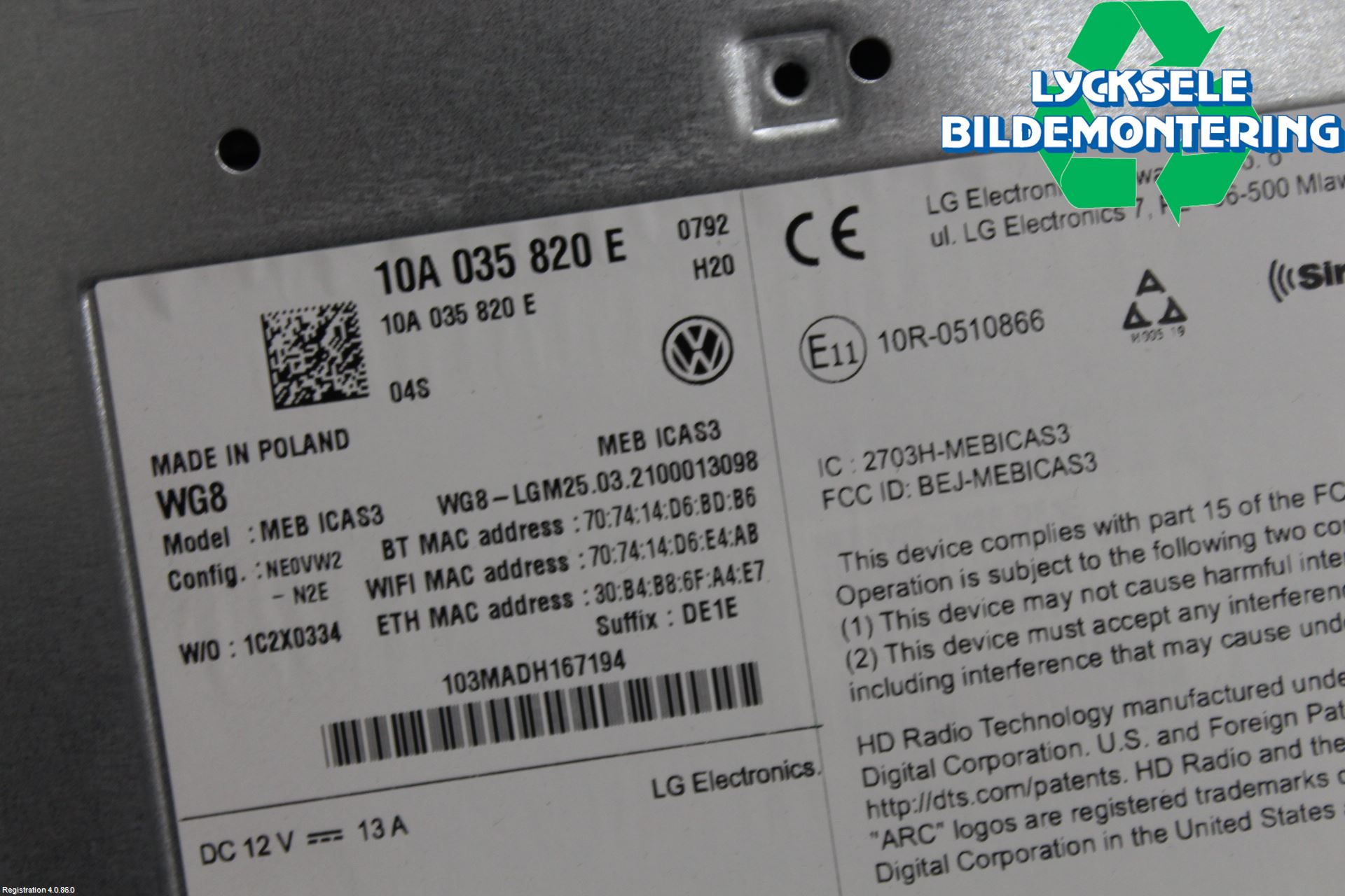 Volkswagen VW ID.3 21- Styrenhet Multimedia