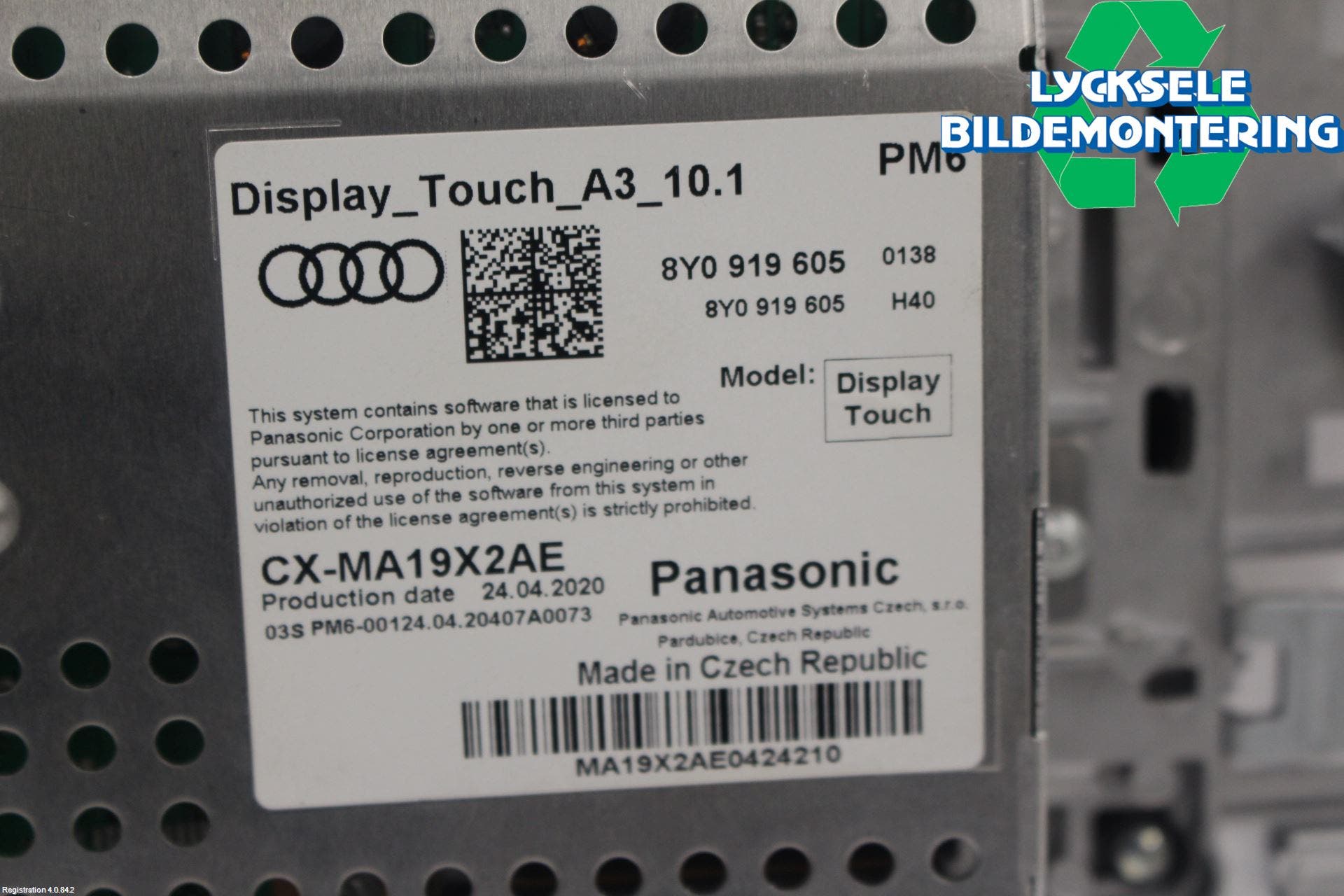 Audi A3/S3 8Y 21- Bildskärm