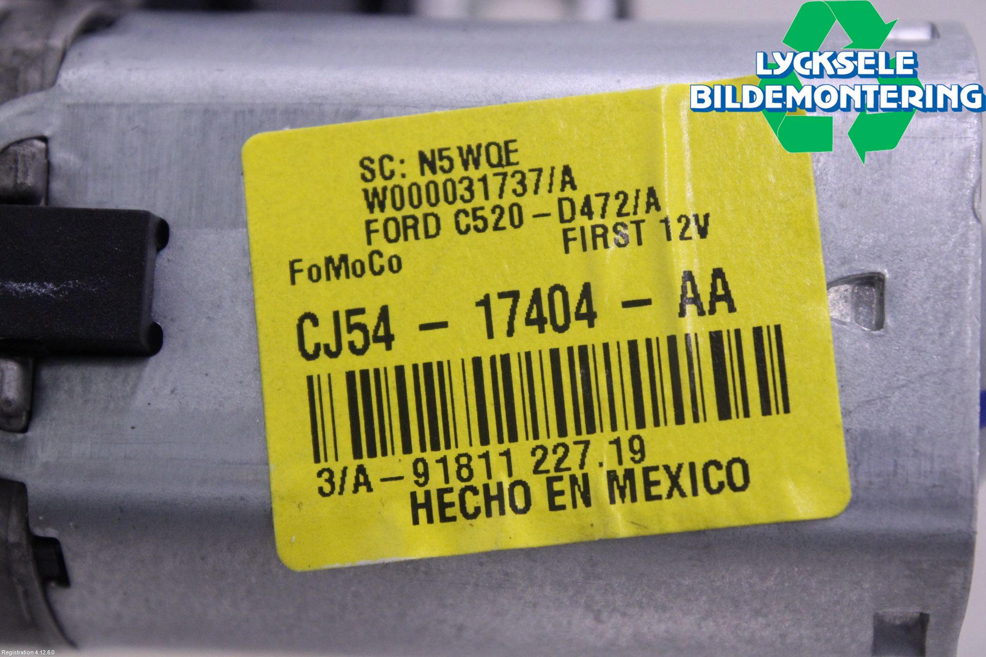 Ford KUGA 17-19 Torkarmotor Baklucka