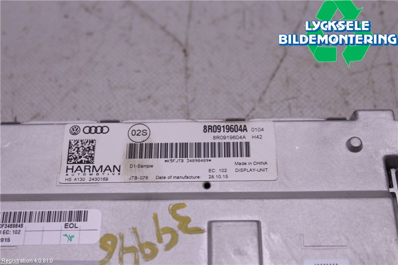 Audi A5 07-16 Cd Radio - Multimediapanel