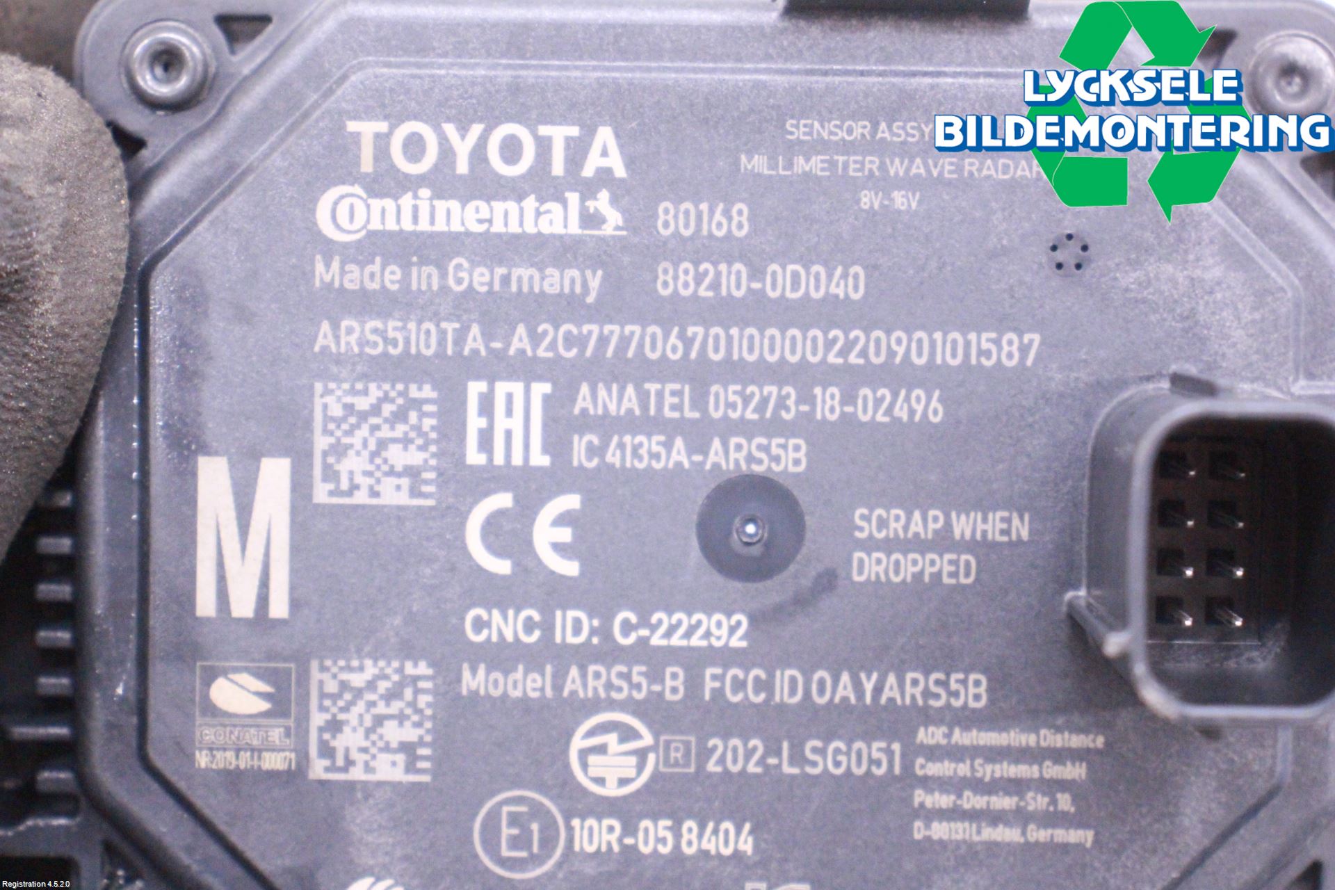Toyota YARIS XP21 20- Sensor Adaptiv Farthållare