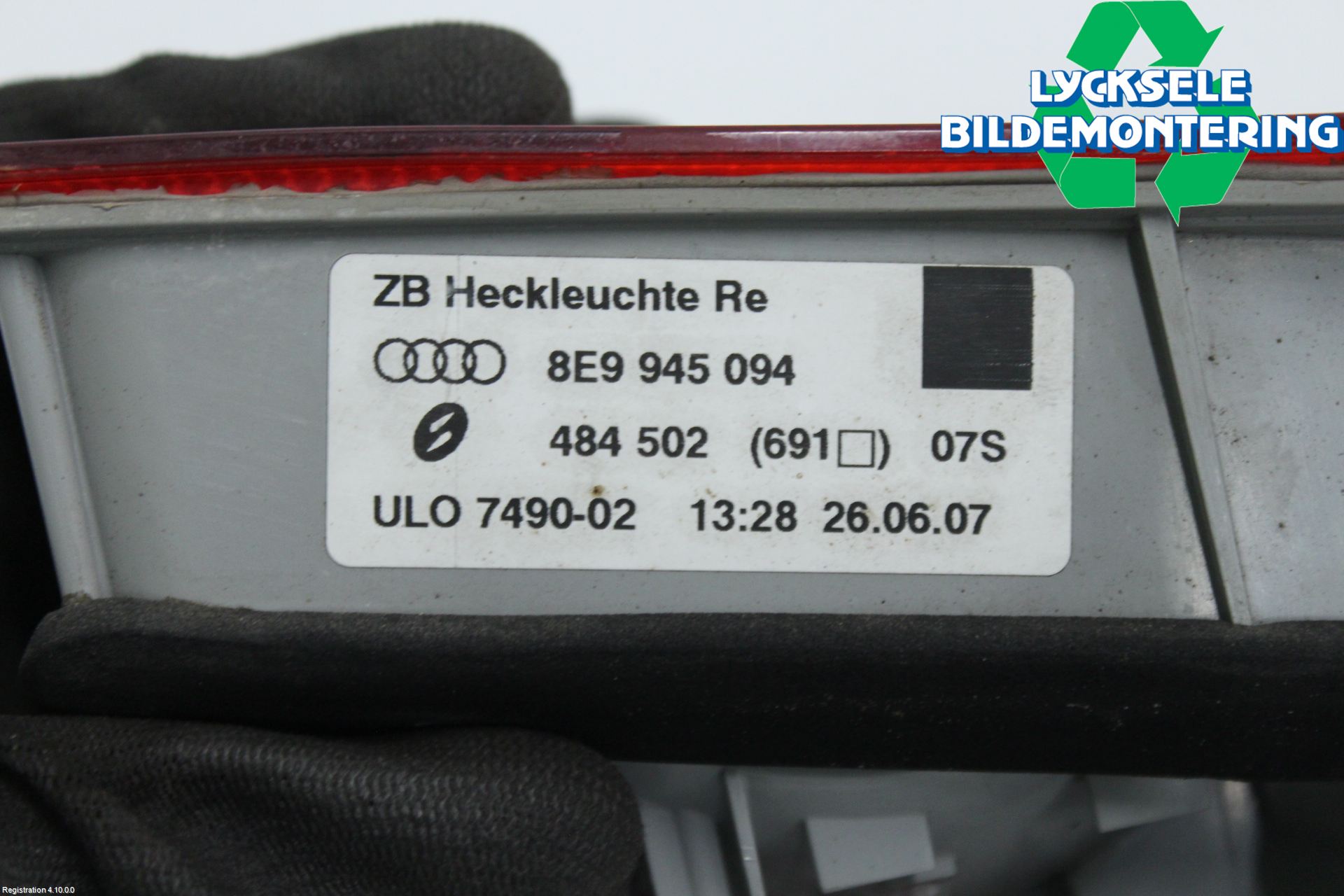 Audi A4/S4 05-07 Bakljus Lucka Hö