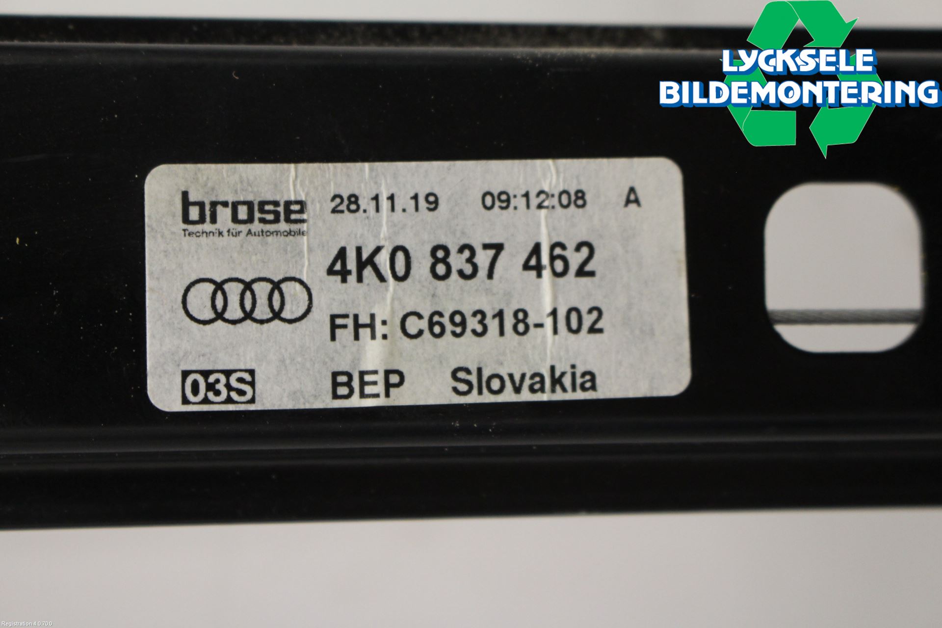 Audi A6 F2/C8 19- Fönsterhissmekanism