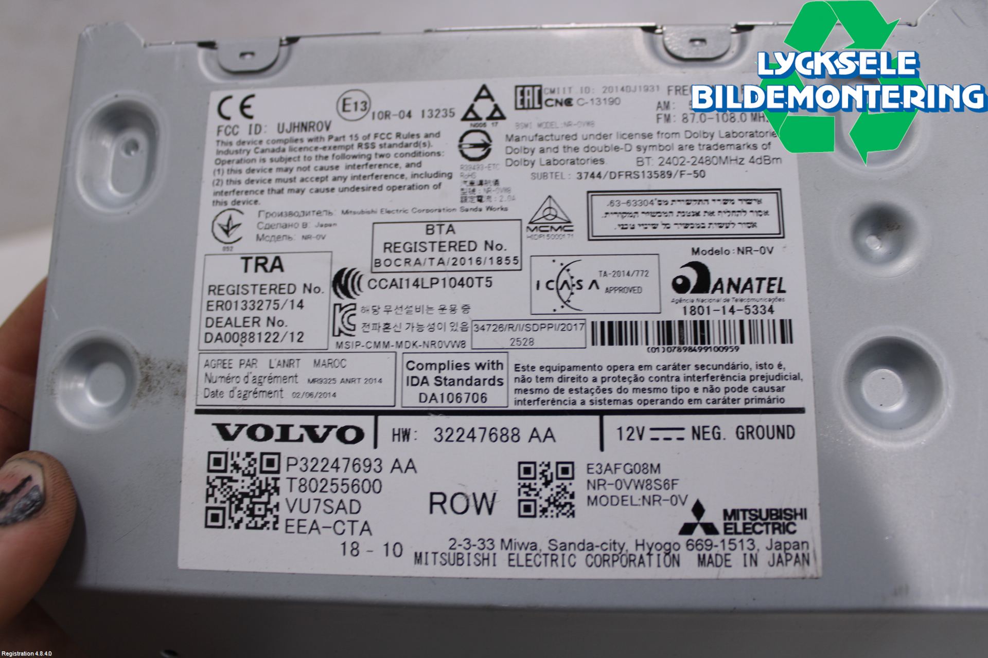 Volvo V60 19- Cd Radio - Multimediapanel