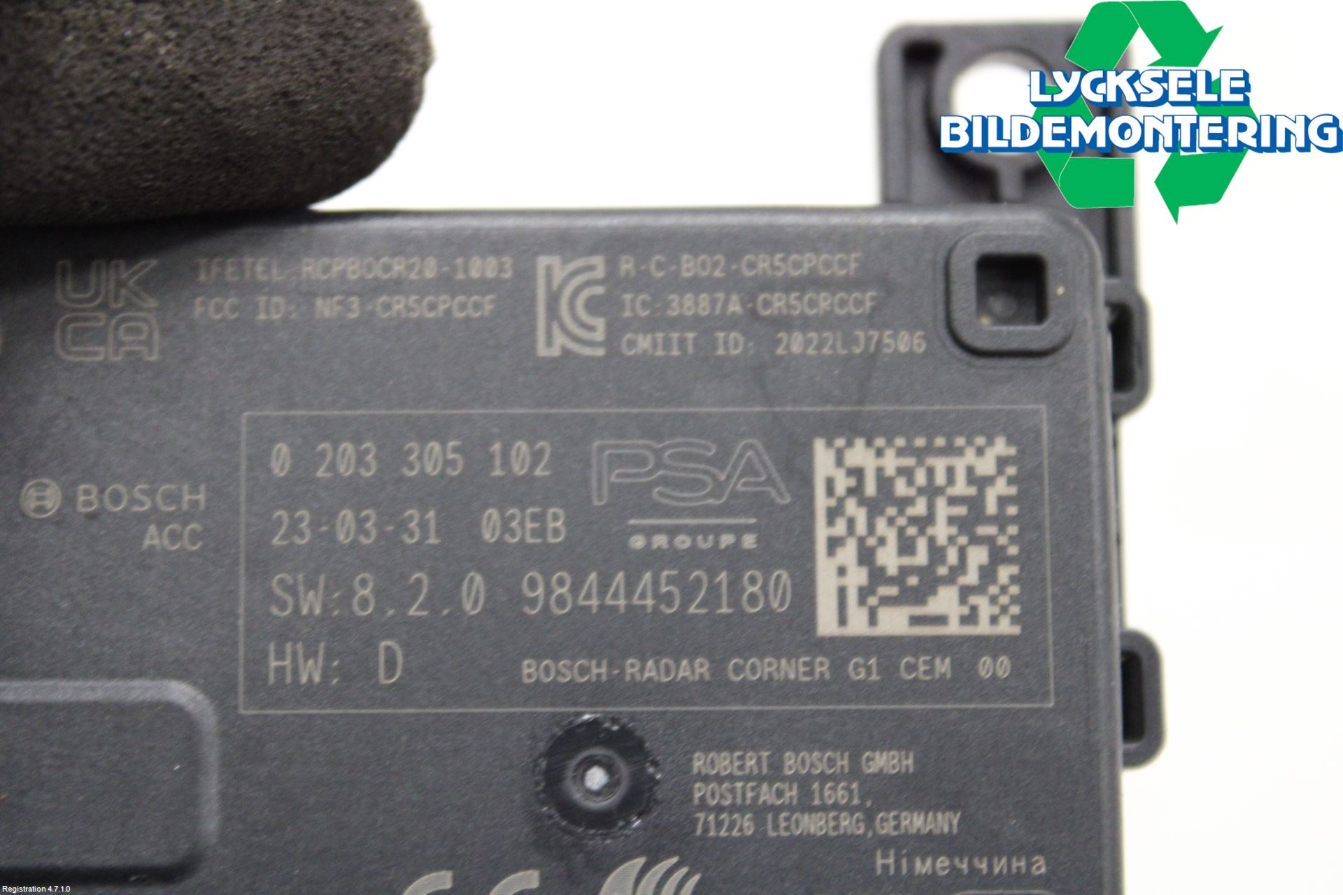Peugeot 308/E-308 21- Sensor Aktivt Kollisionsskydd