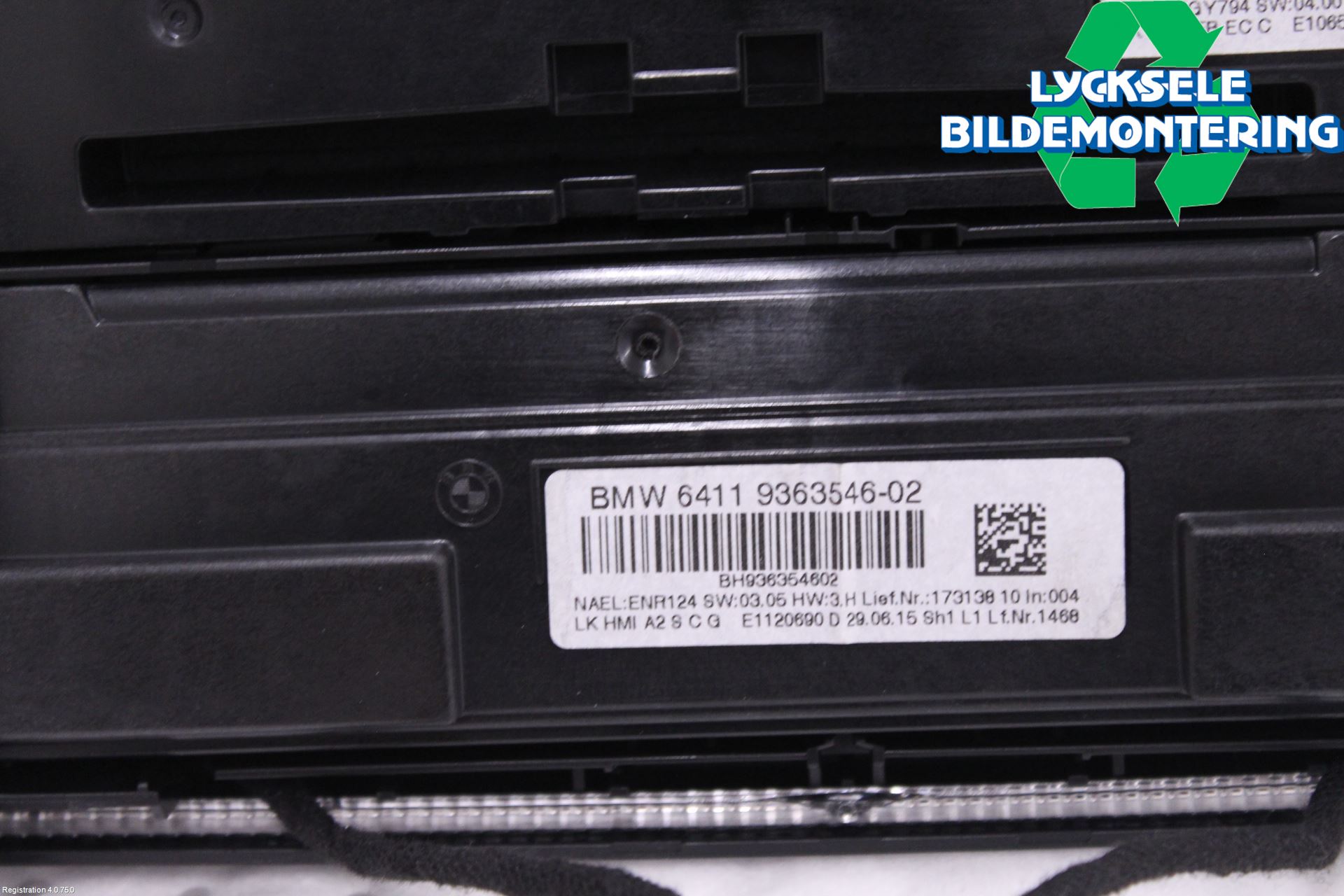 BMW 3 F30/F31/F80 12-19 Ac Styrenhet Ac Manöveren