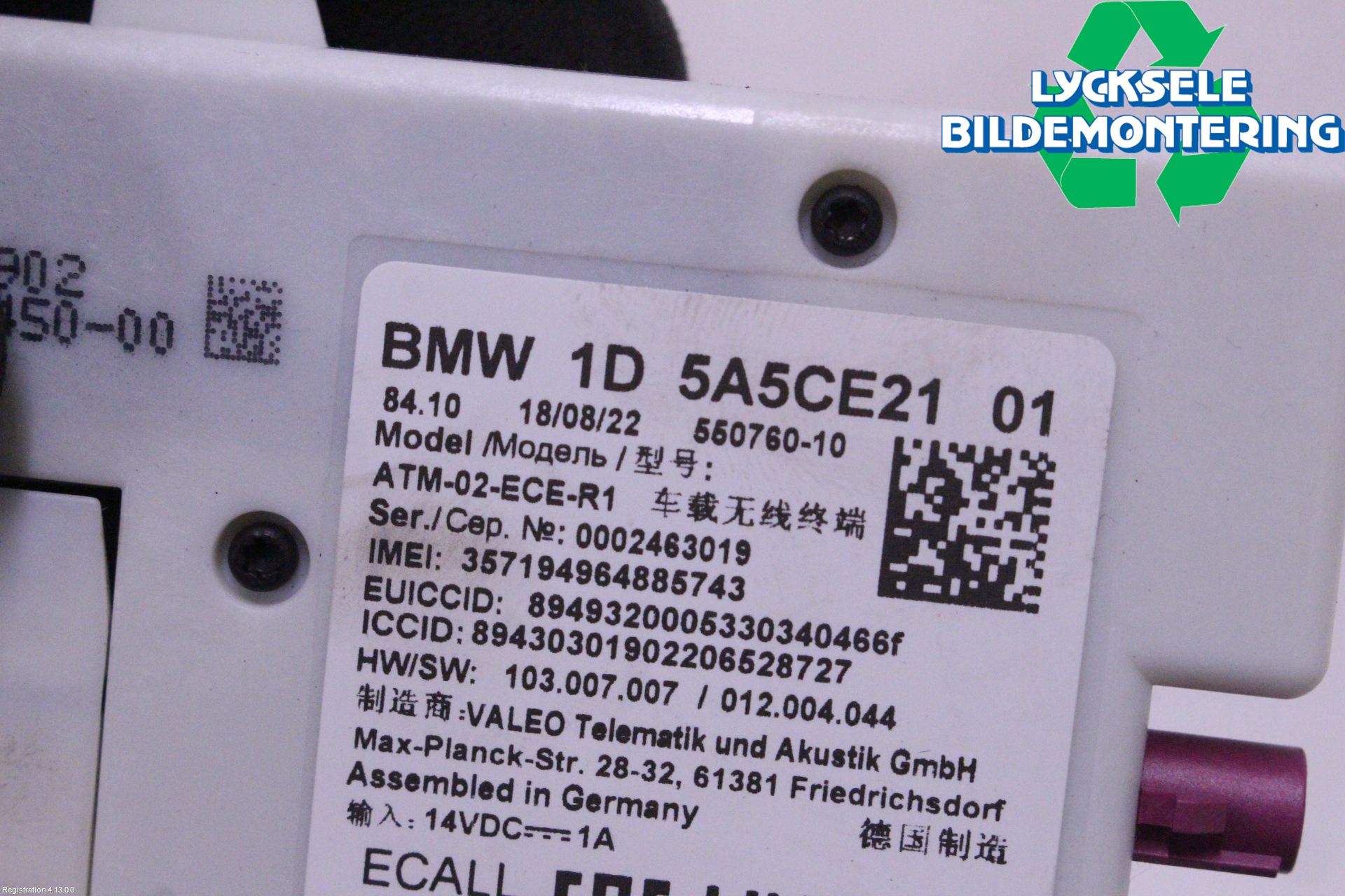 BMW 5 G30/G31/F90 17-23 Styrenhet Tal