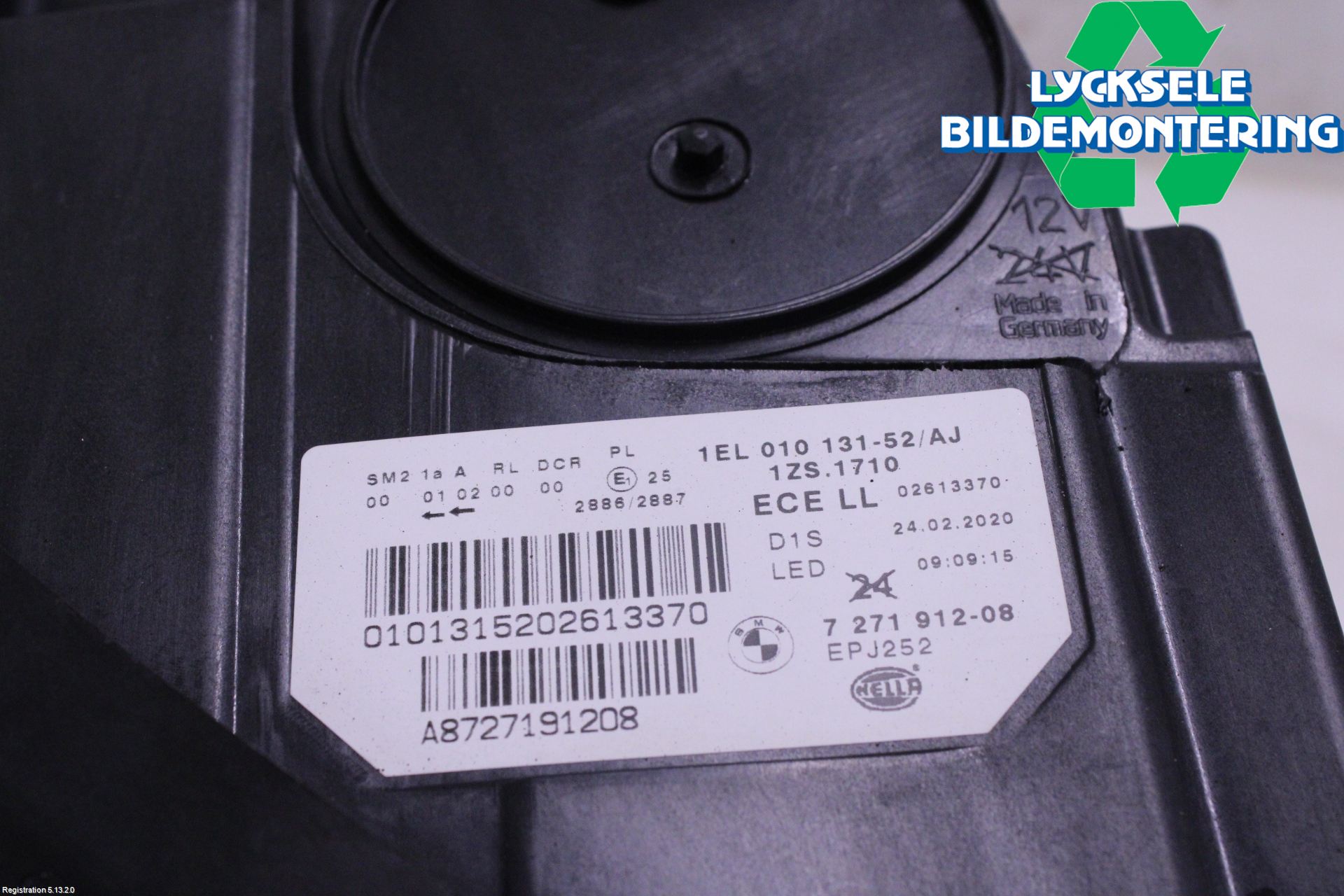 BMW 5 F10/F11/F18 09-17 Strålkastare Höger