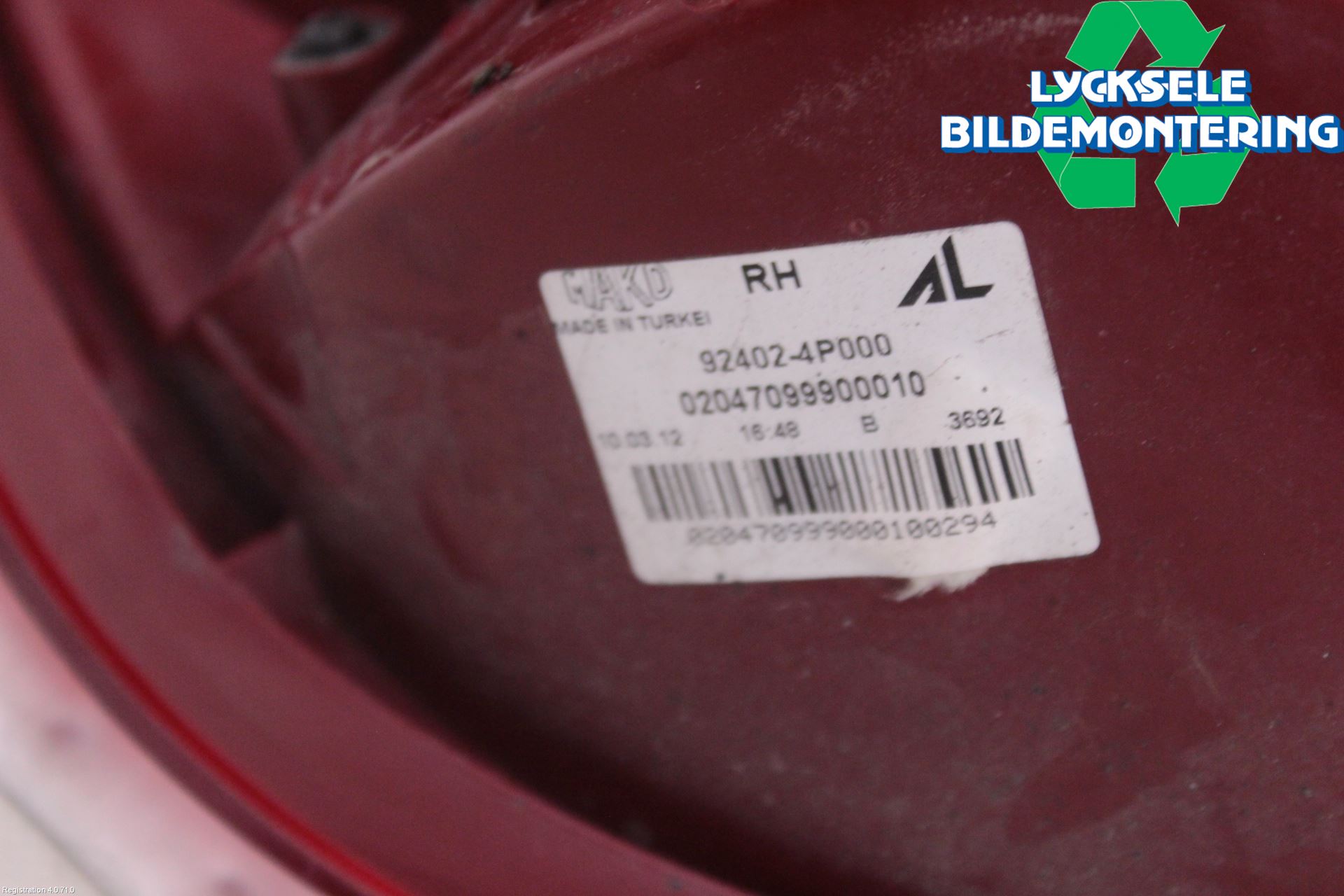 Hyundai i20 PB 09-14 Bakljus Höger