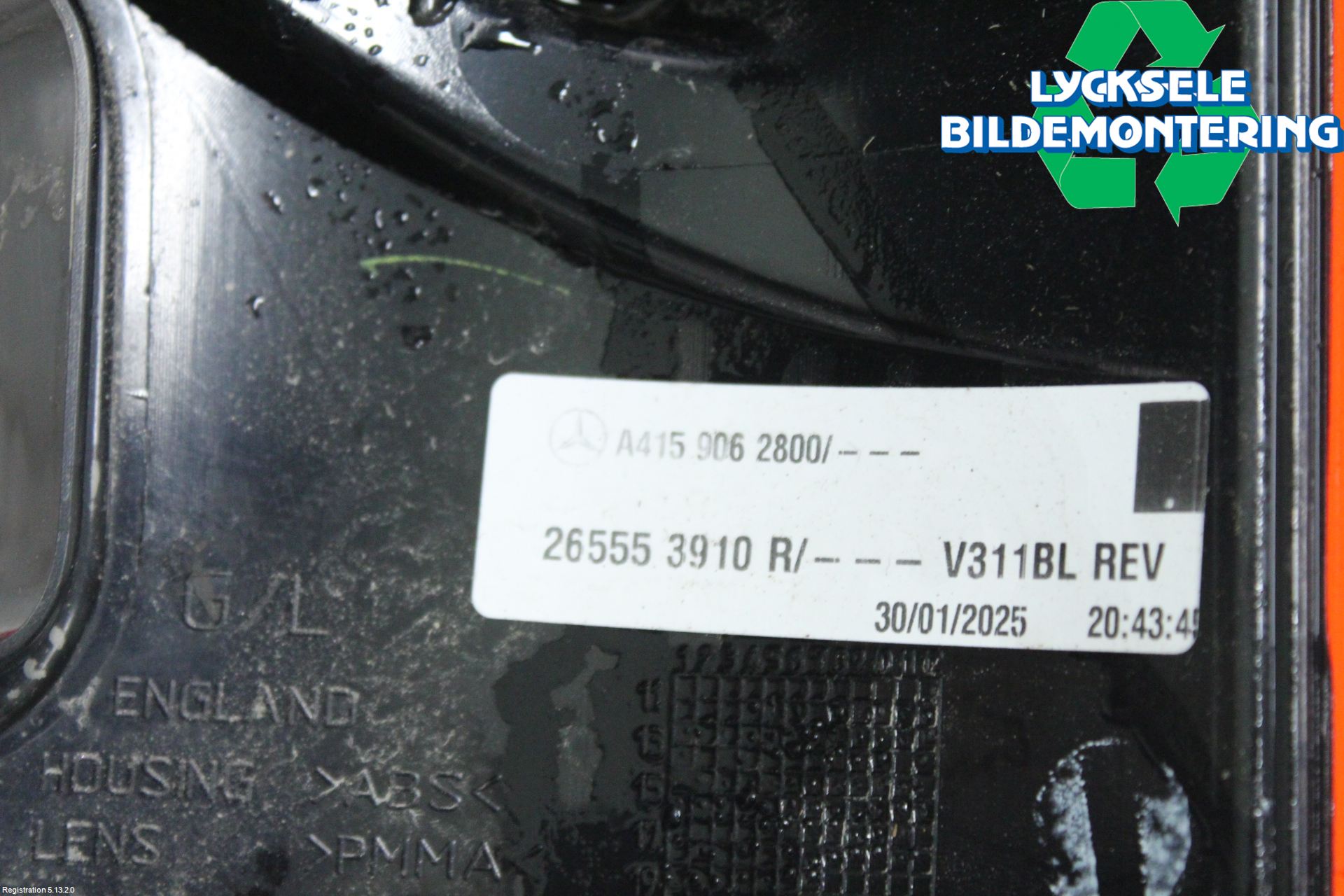 Mercedes-Benz MB CITAN (W415) 13-21 Bakljus Vänster