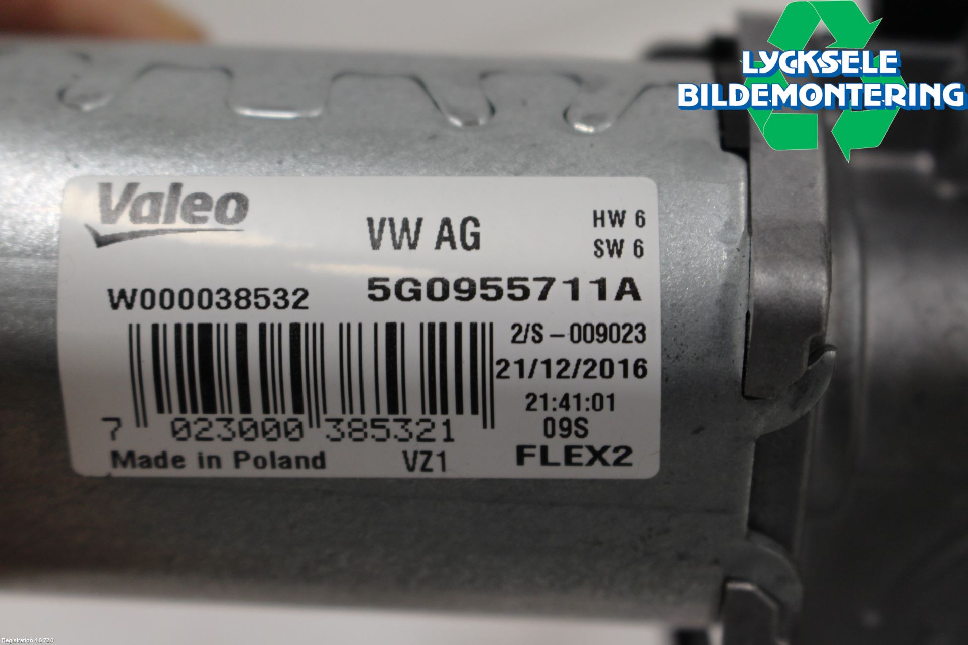Volkswagen VW GOLF / E-GOLF VII 13-20 Torkarmotor Baklucka