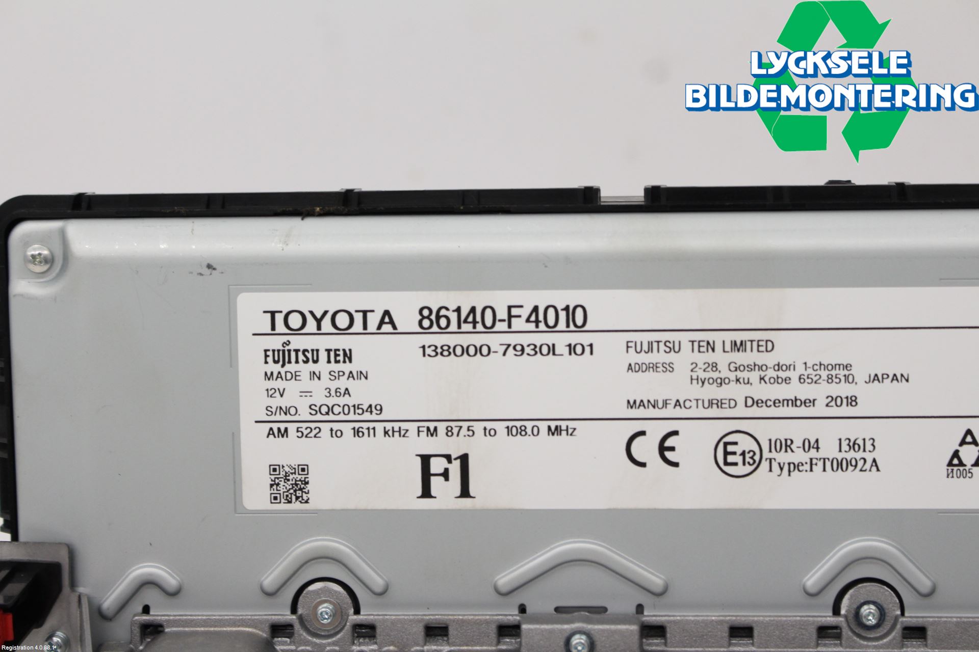 Toyota C-HR 16-23 Cd Radio - Multimediapanel