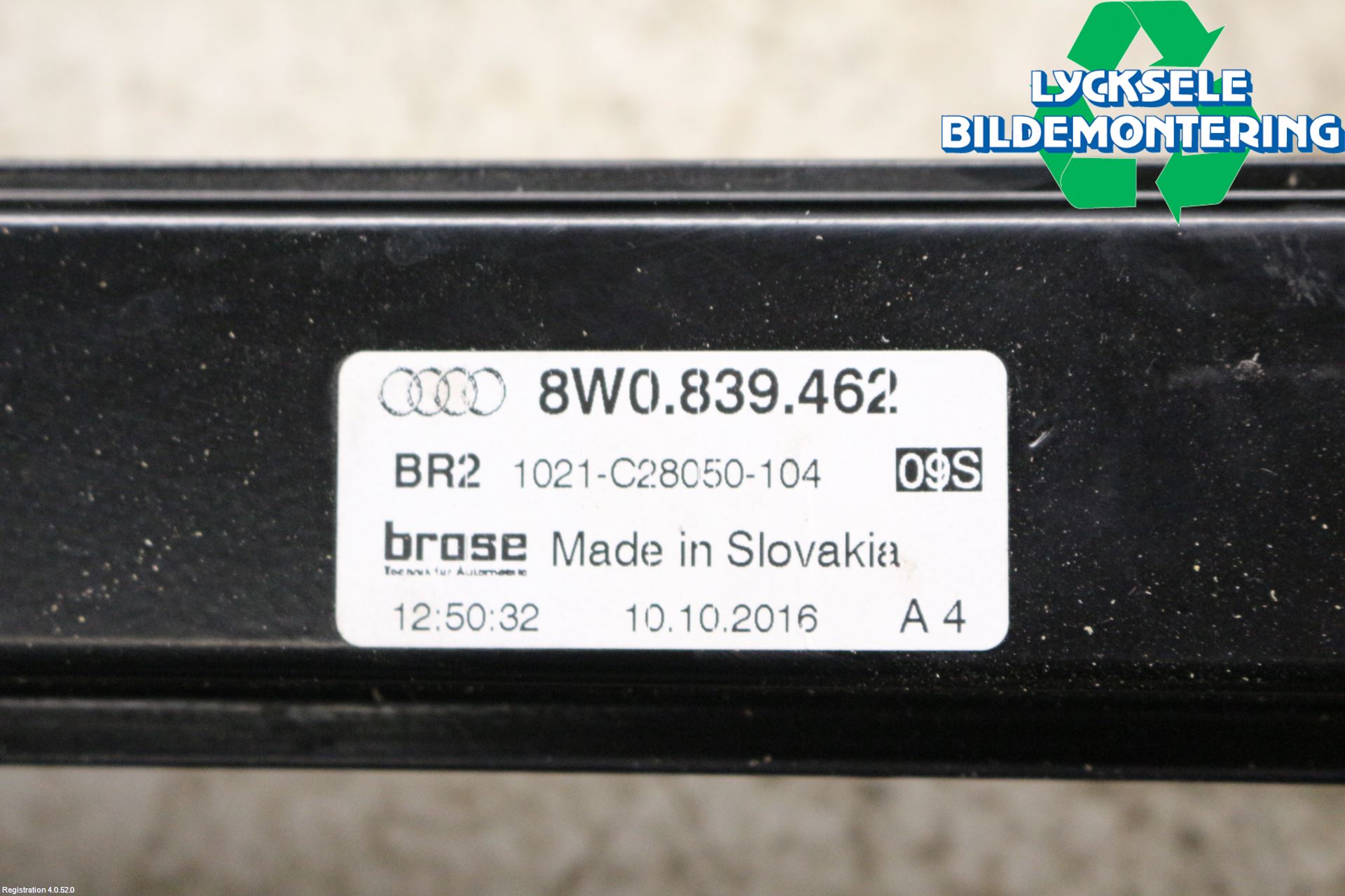 Audi A4/S4 B9 16-19 Fönsterhissmekanism