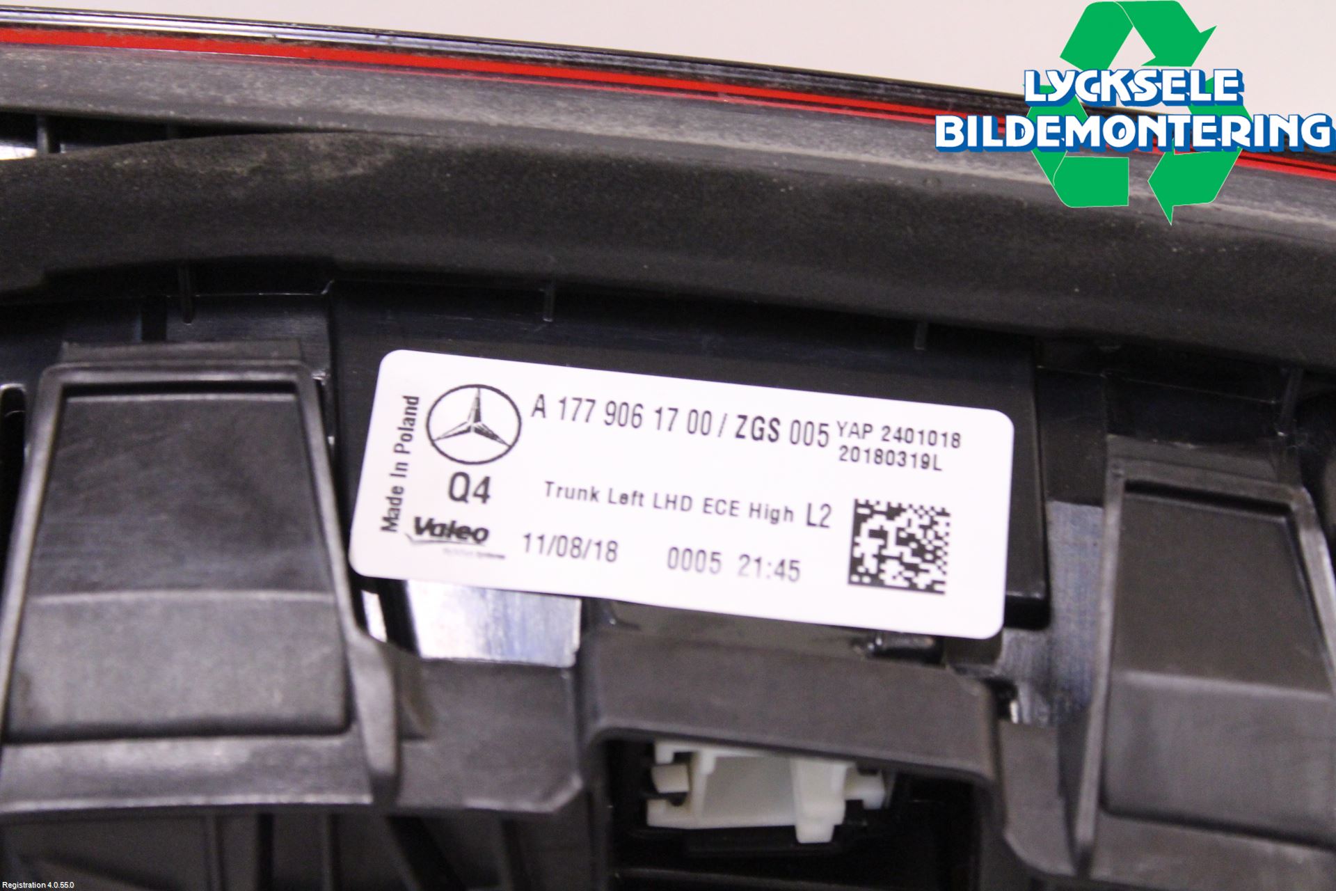 Mercedes-Benz MB A-KLASS (W177) 18- Bakljus Lucka Vä