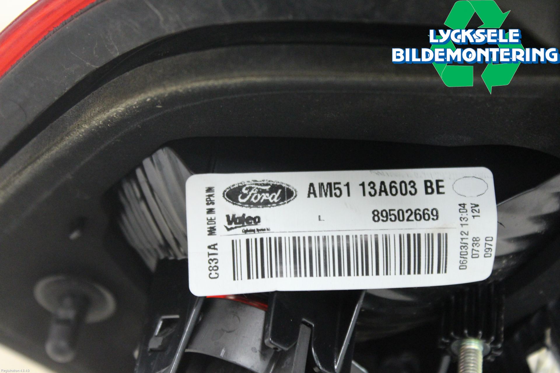 Ford C-MAX II  11-14 Bakljus Lucka Vä