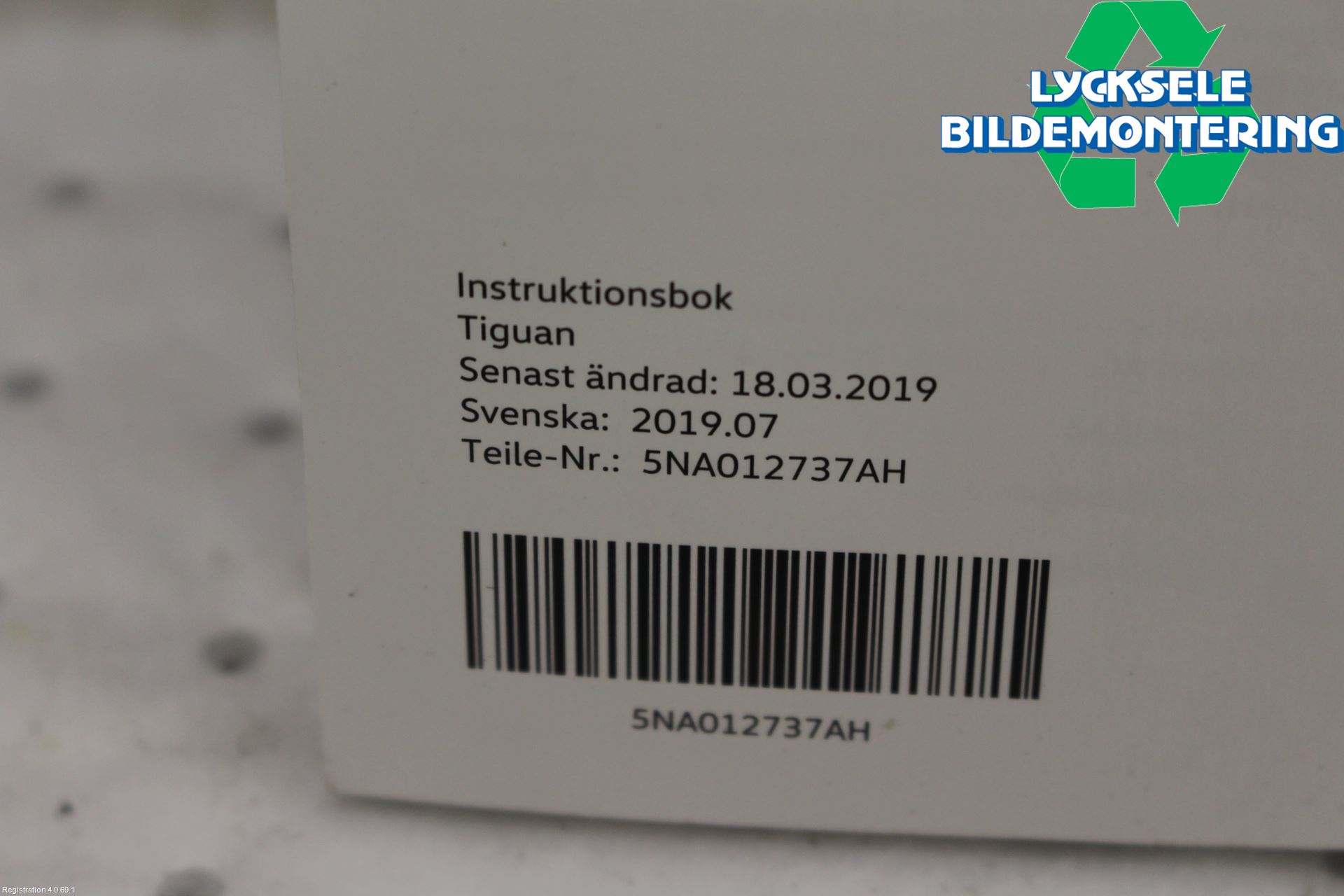 Volkswagen VW TIGUAN 16-24 Instruktionsbok