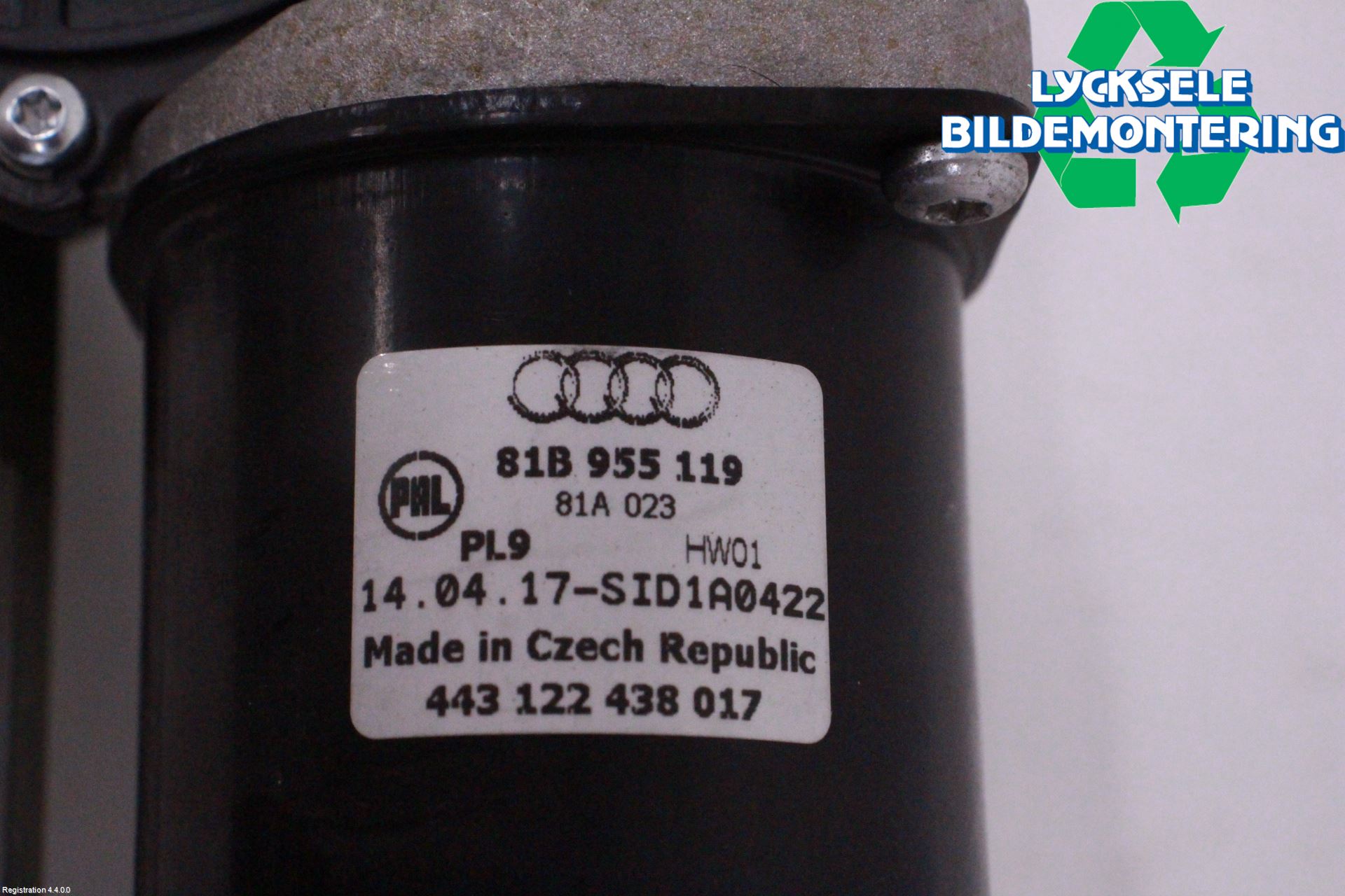 Audi Q2/SQ2 17- Torkarmekanism Vindruta