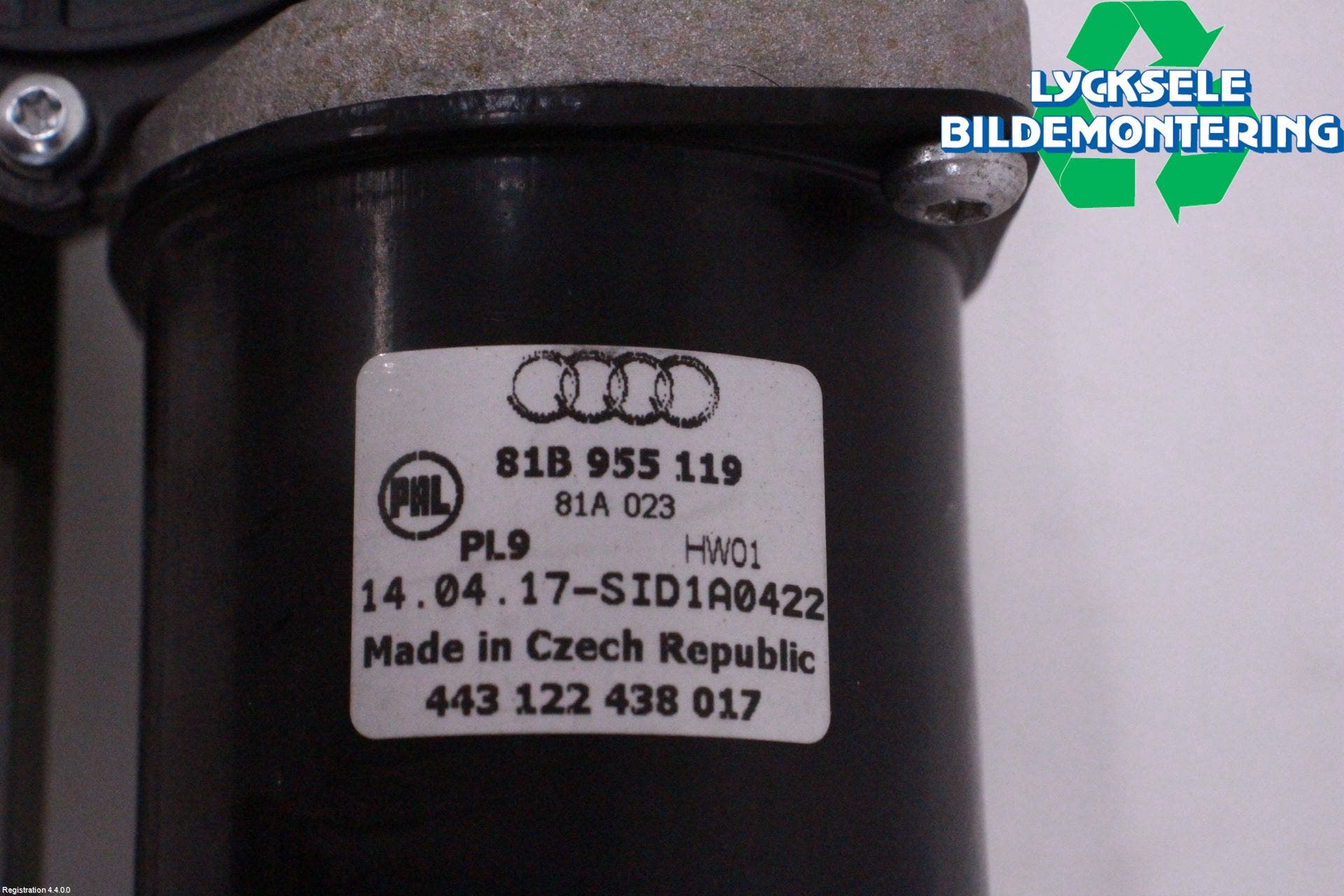 Audi Q2/SQ2 17- Torkarmekanism Vindruta