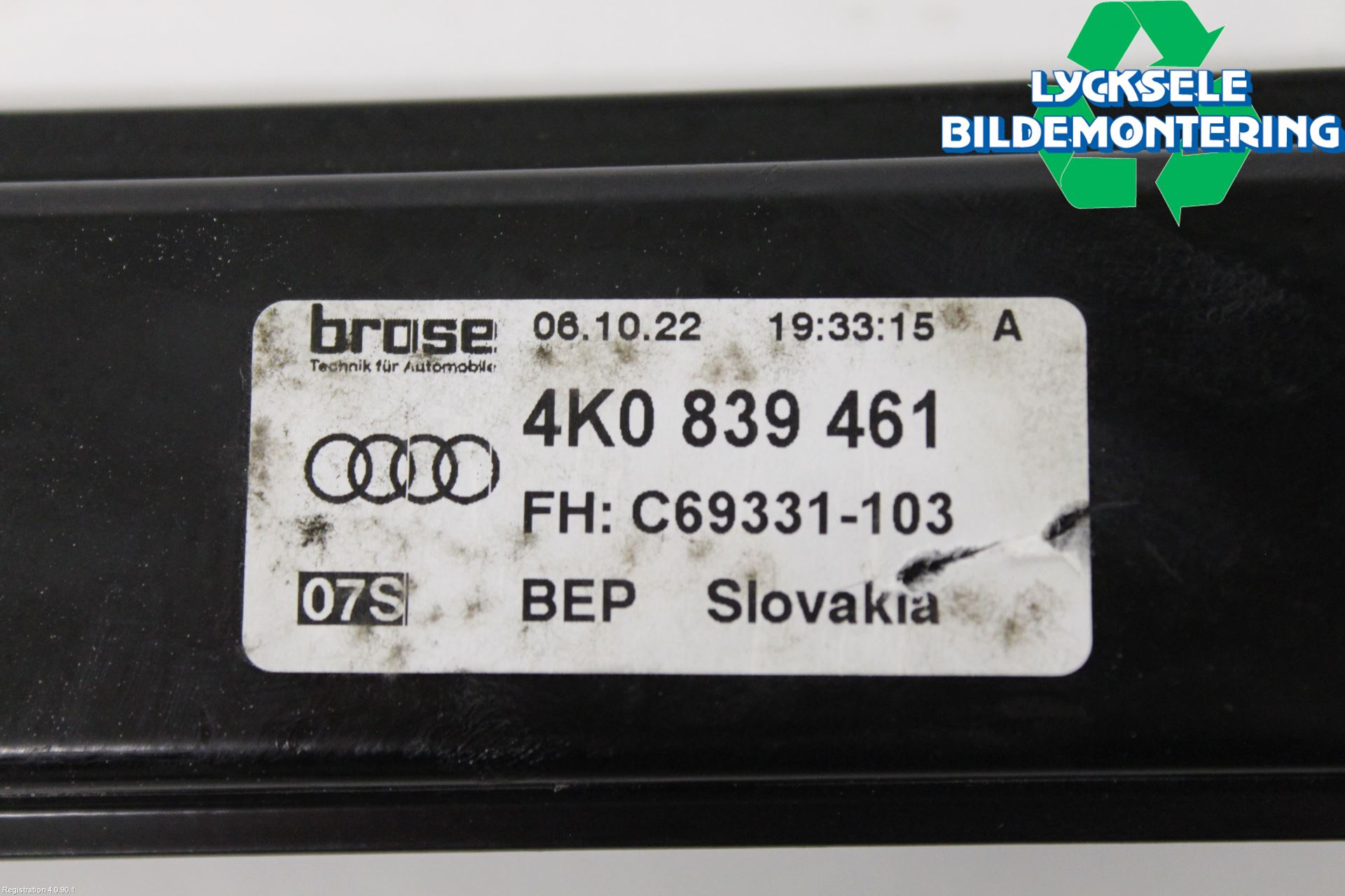 Audi A6/S6 E-TRON 24- Fönsterhissmekanism