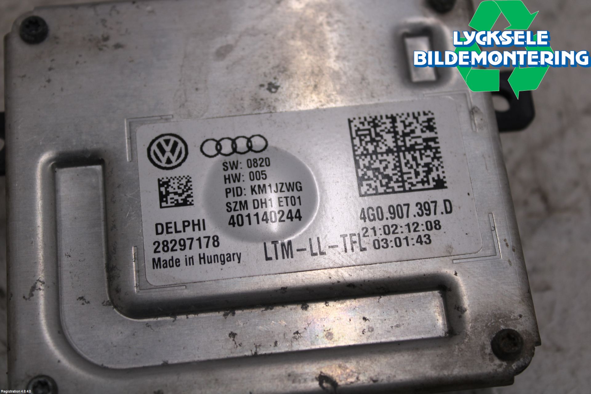 Audi A4 12-15 Styrenhet Strålkastare