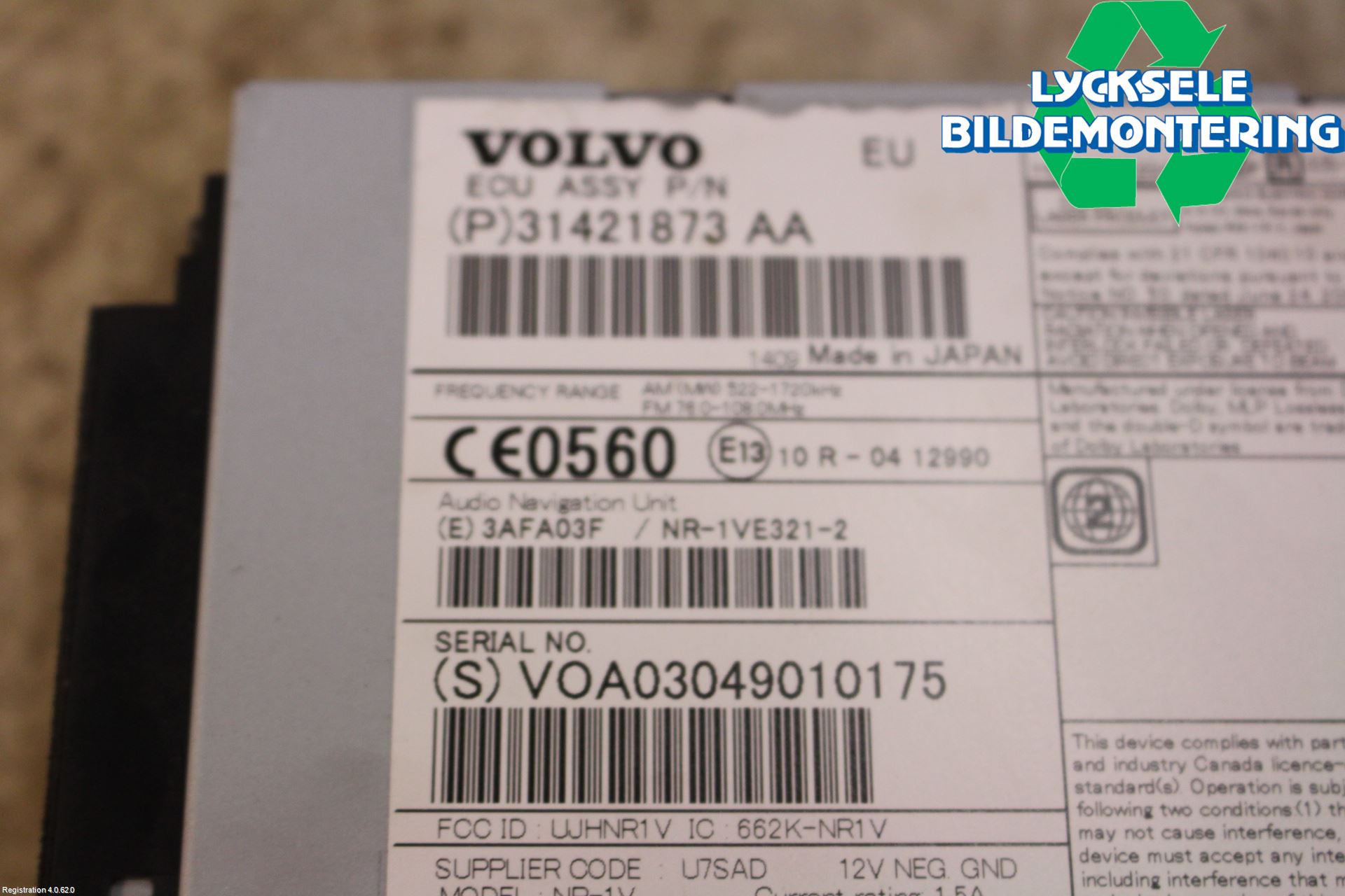 Volvo V60 14-18 Cd Radio - Multimediapanel